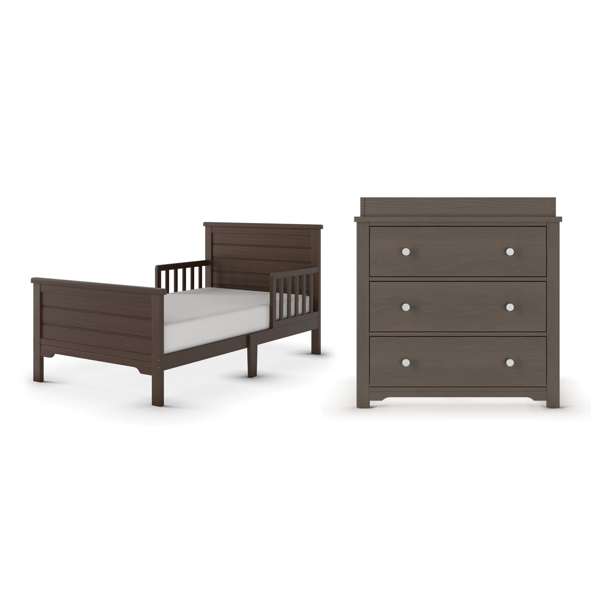 Woodland Toddler Bed, Brushed Truffle