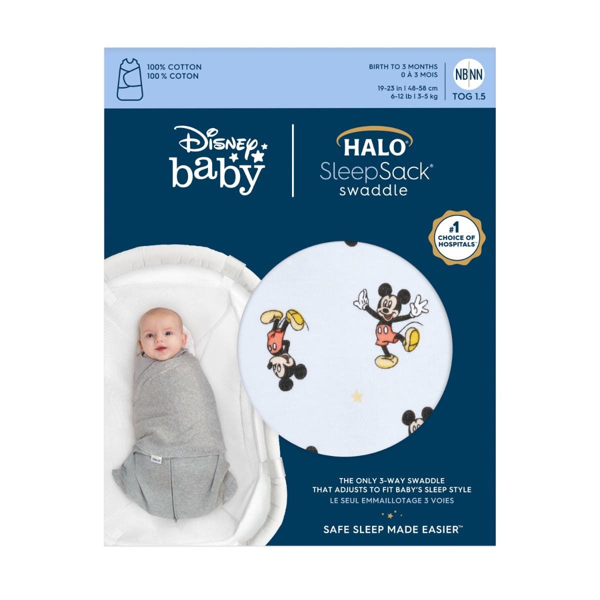 Disney™ 100% Cotton SleepSack Swaddle Tog 1.5