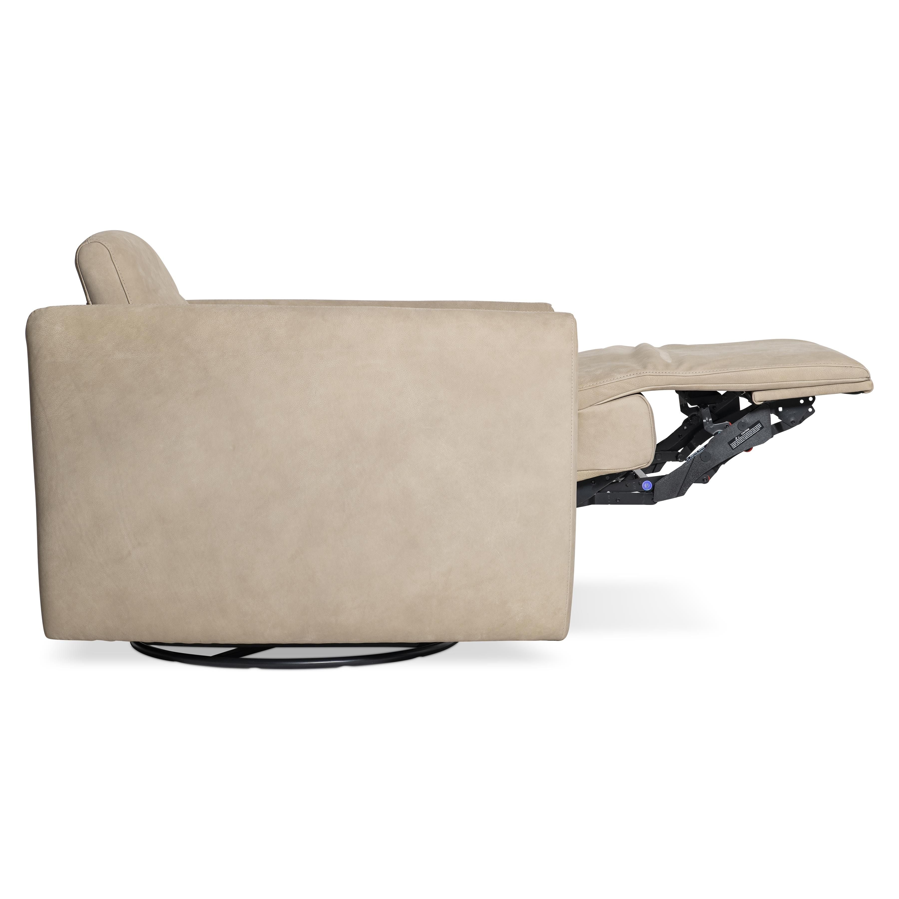 Bernhardt Livvy Leather Power Motion Swivel Chair