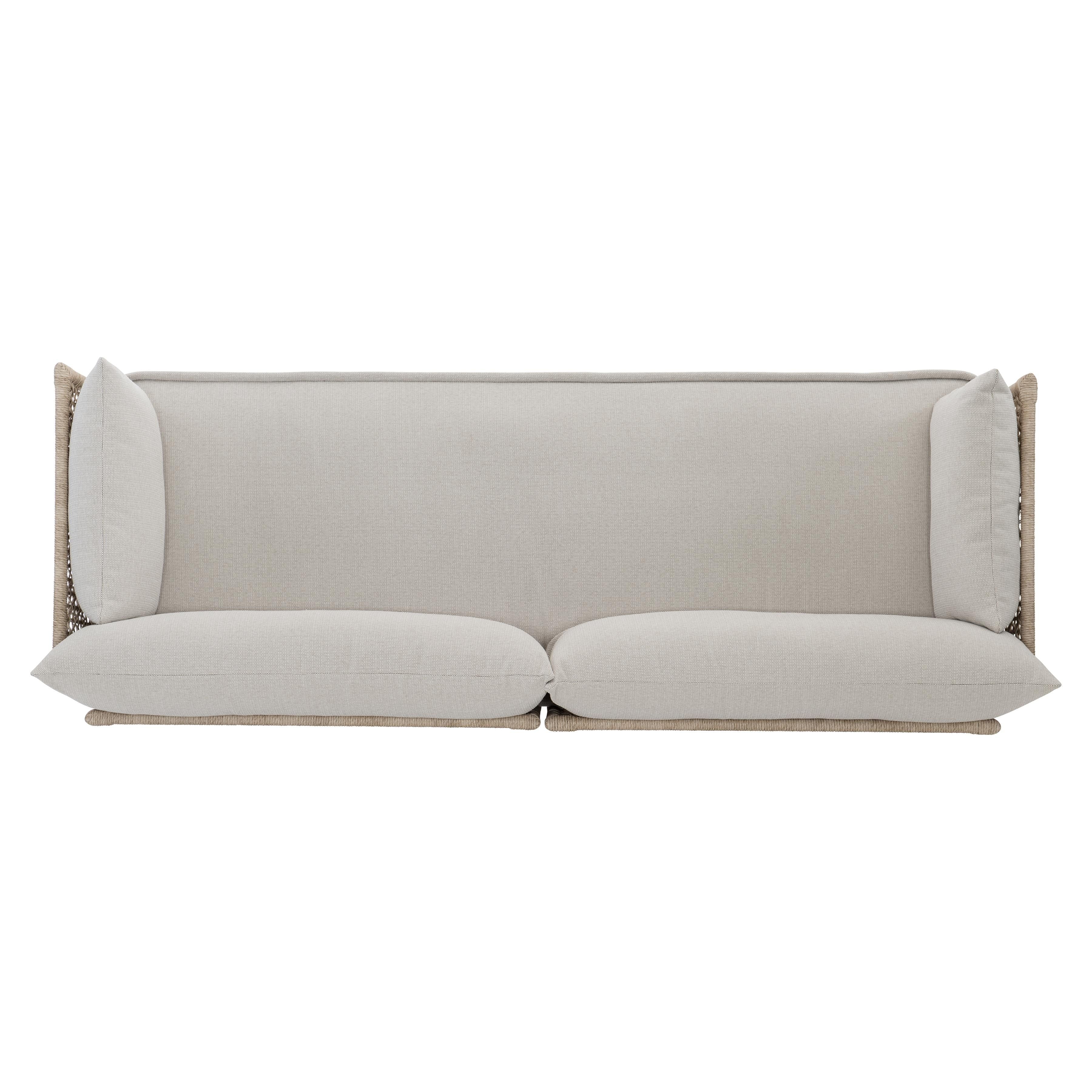 Bernhardt Catalonia Outdoor Sofa with Teak Frame and Wicker