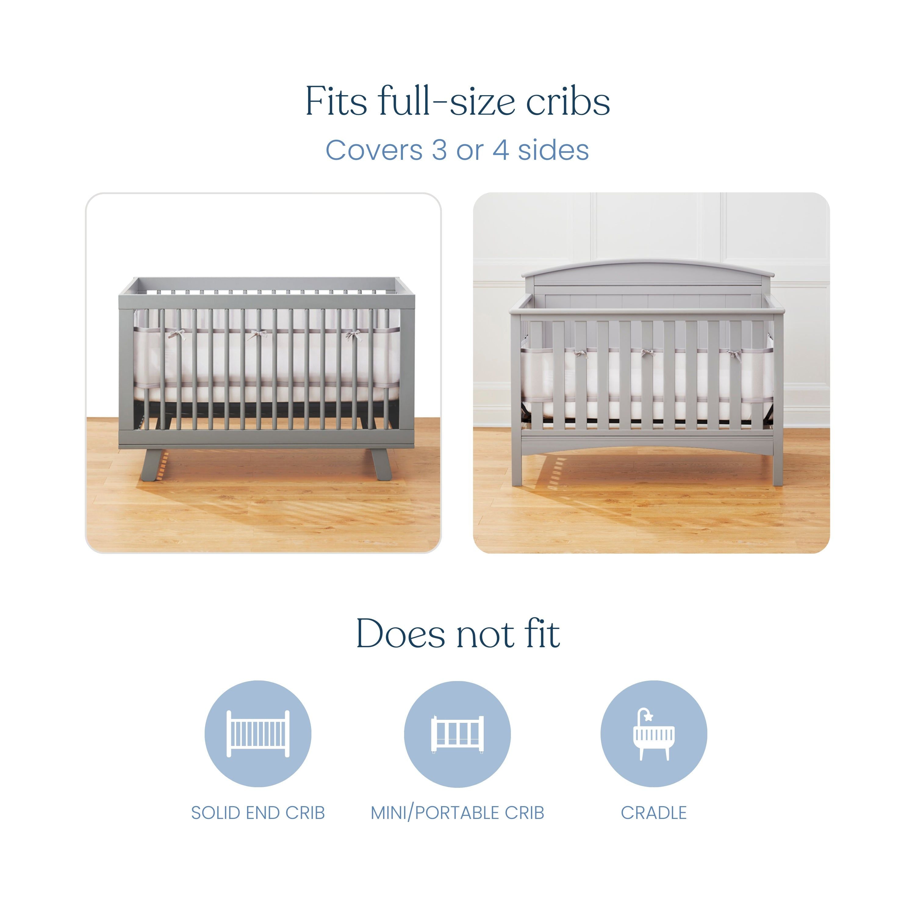 Breathable Mesh Crib Liner for Full-Sized Crib