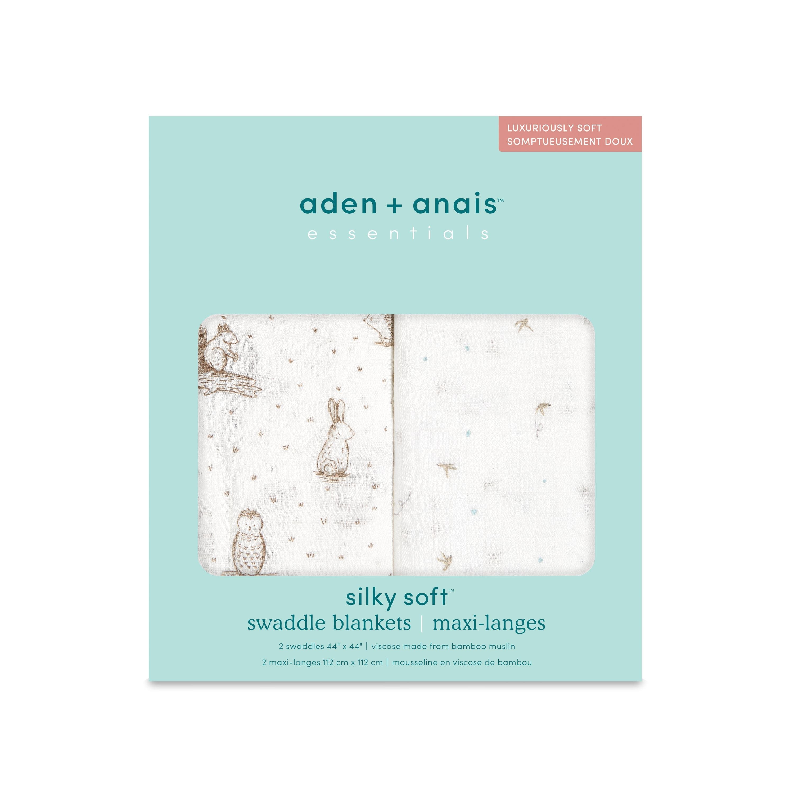 Essentials Silky Soft Swaddle Blanket 2 Pack