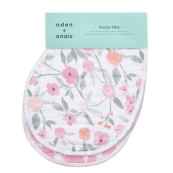 Boutique 100% Cotton Muslin Burpy Bibs 2 Pack