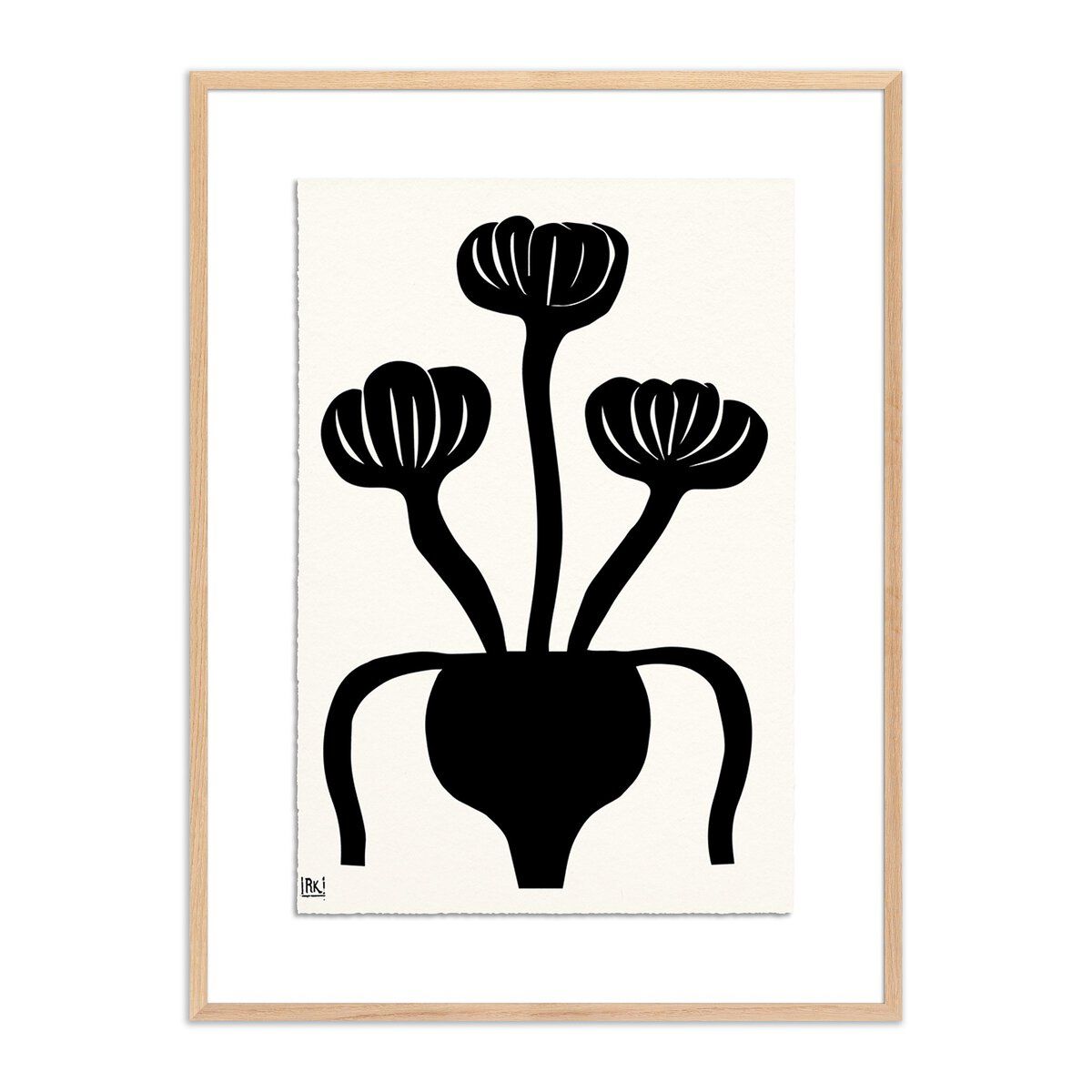Woodblock Floral I By Roseanne Kenny
