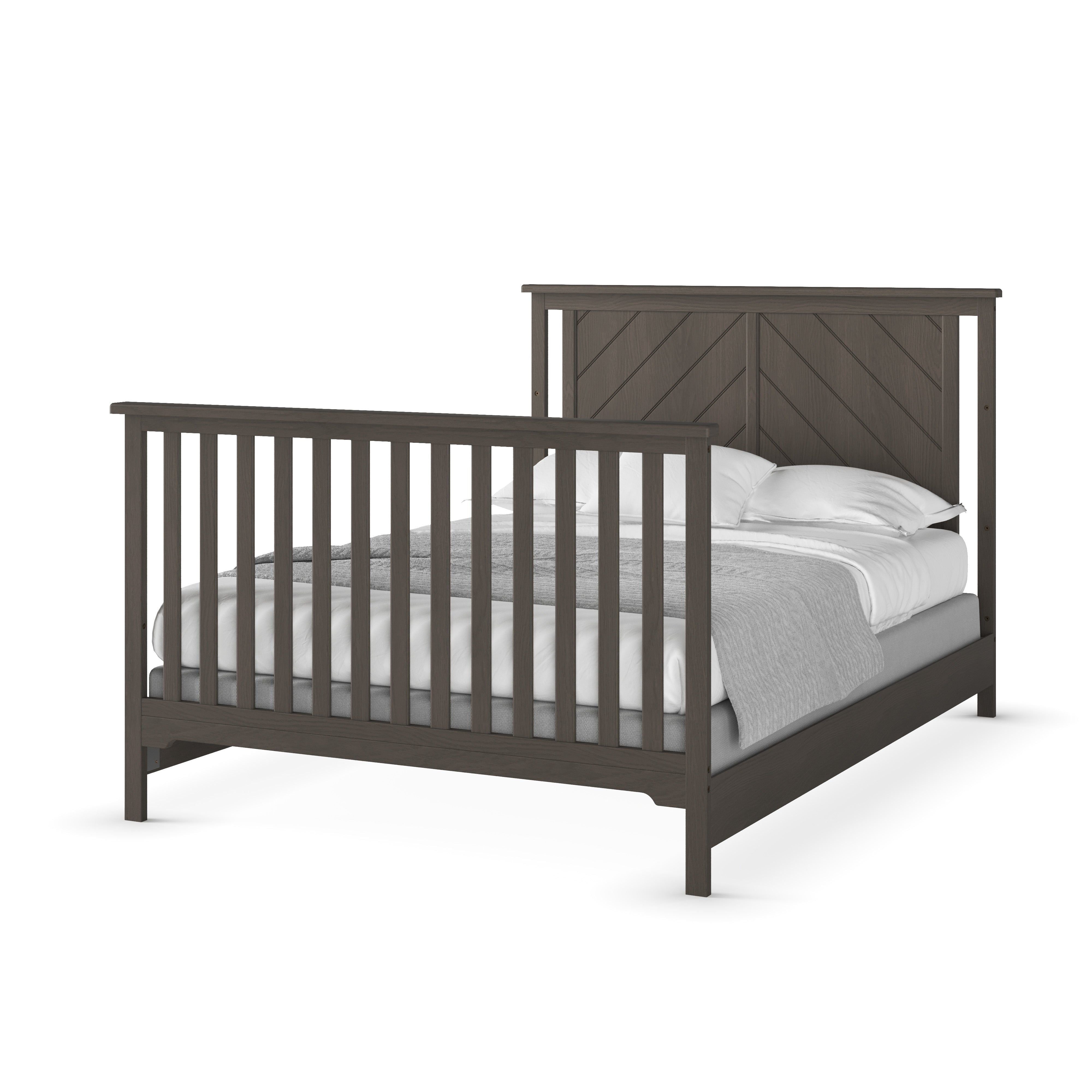 Hampton Flat Top 4-in-1 Convertible Crib, Dapper Gray