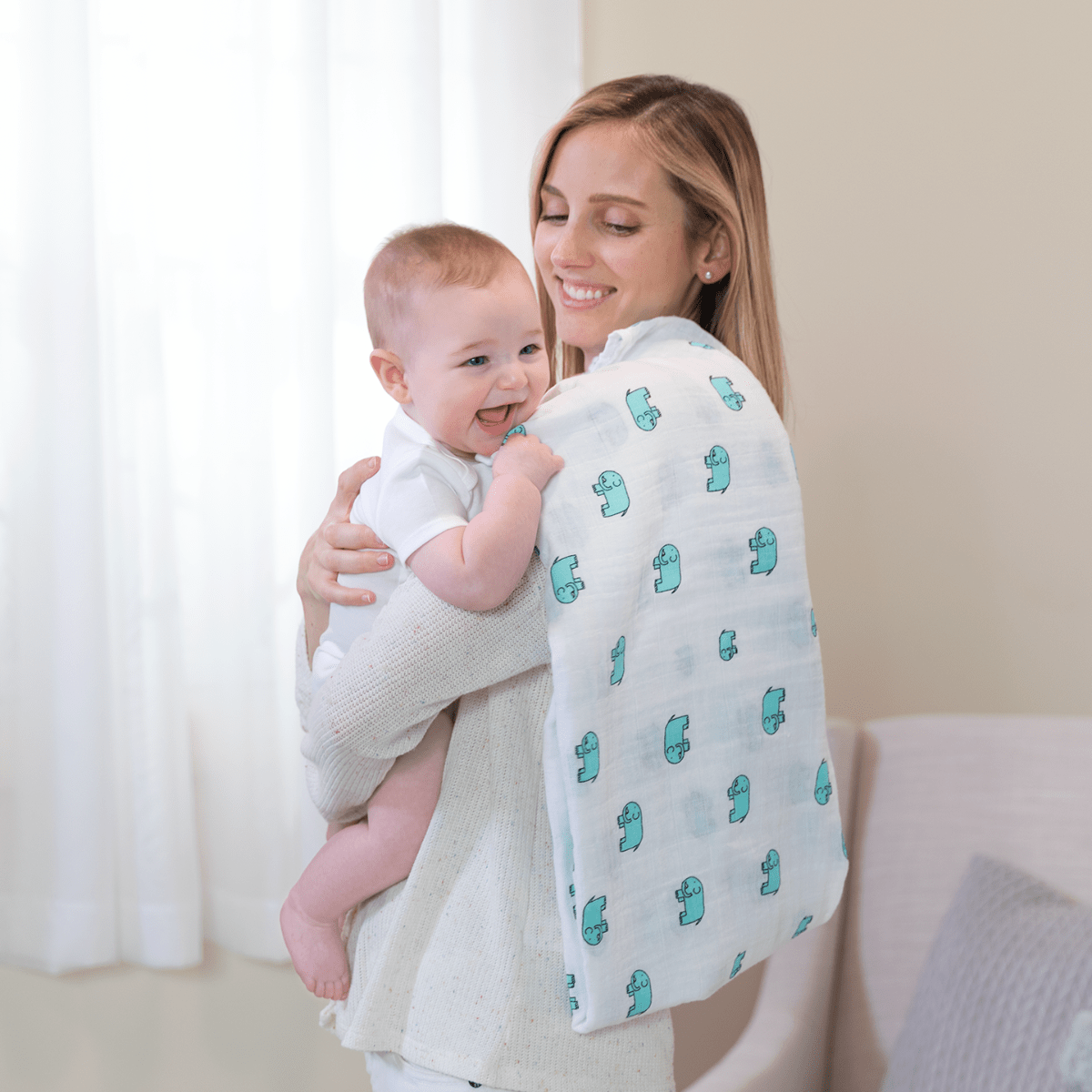 Boutique 100% Cotton Muslin Swaddle Blanket 4 Pack