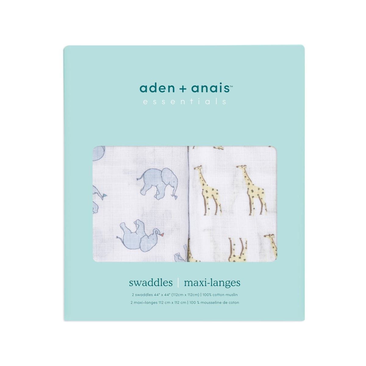 Essentials Cotton Muslin Swaddle Blanket 2 Pack