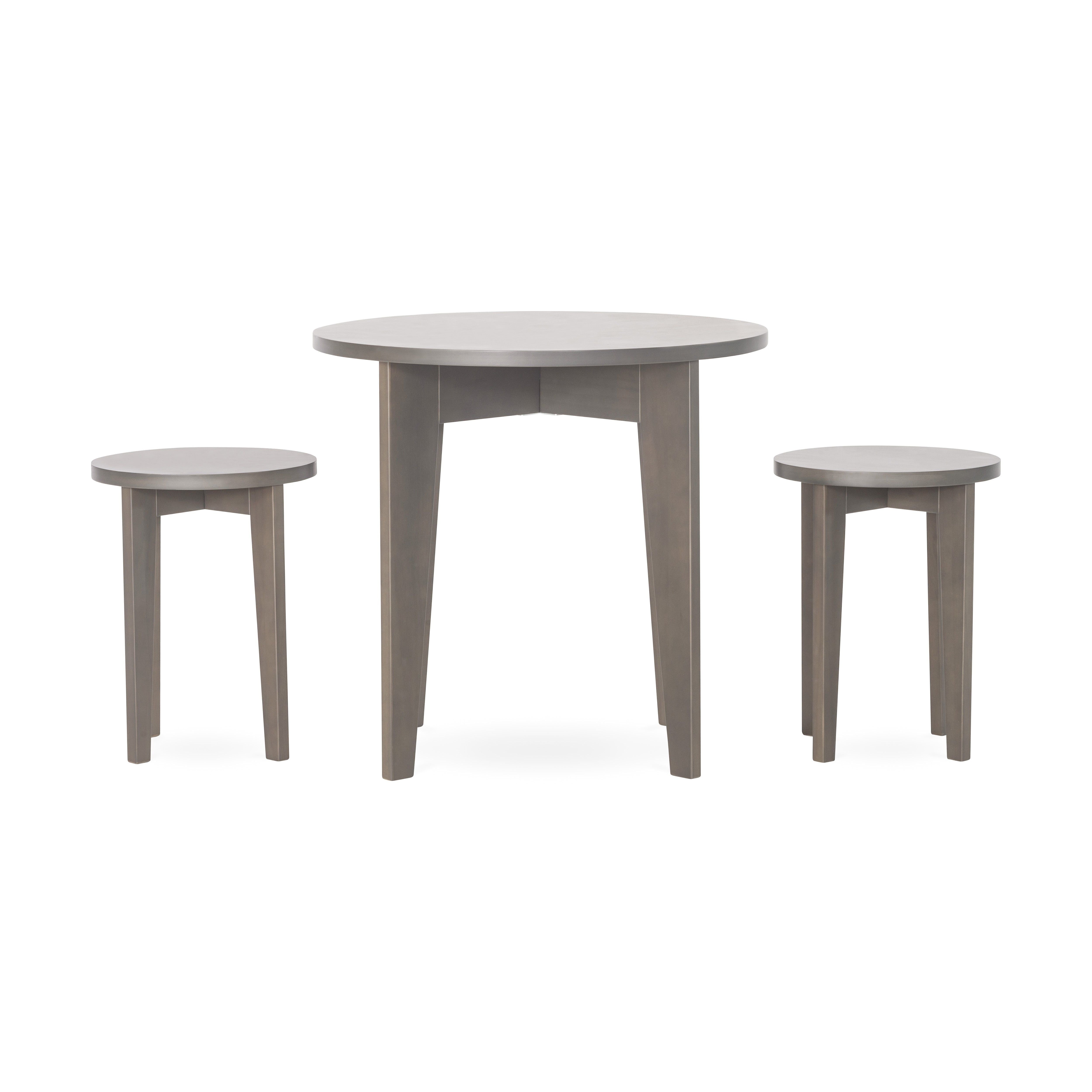 Geo Table and Stools Set, Dapper Gray