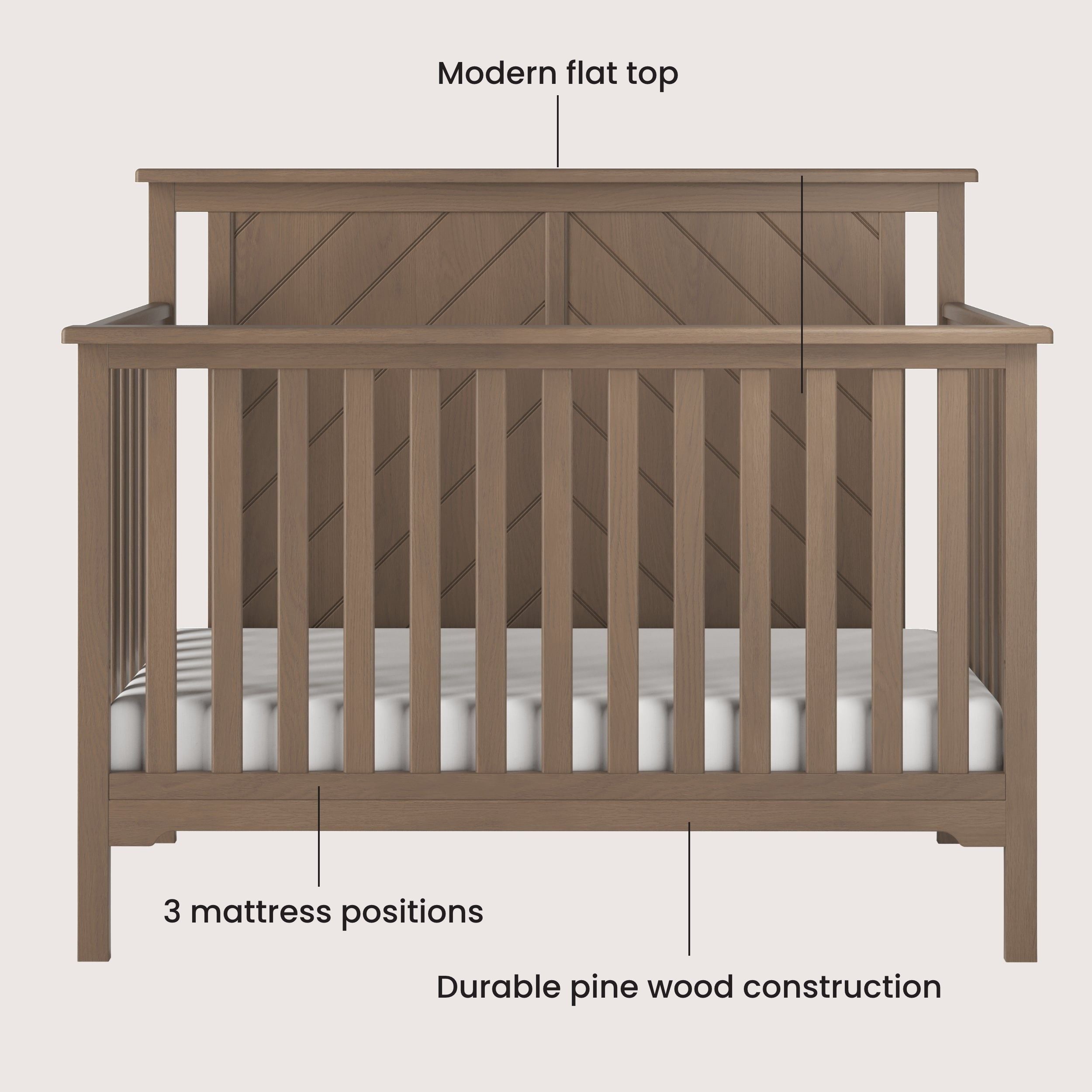 Hampton Flat Top 2-piece Nursery Set