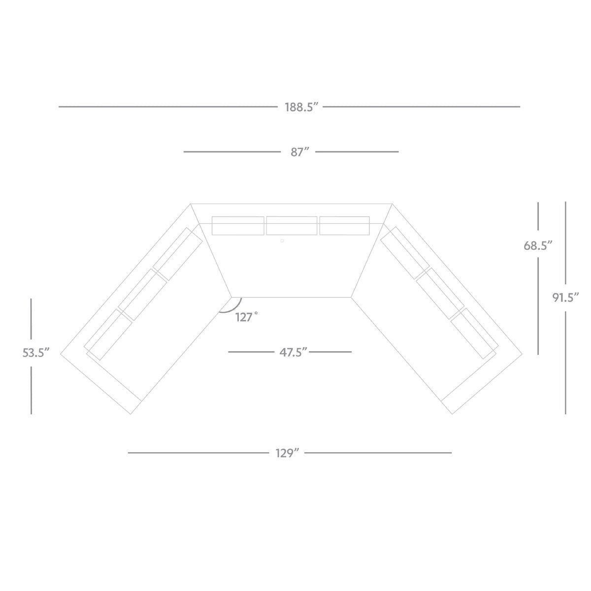Dom 3 Pc Sectional-large Wedge