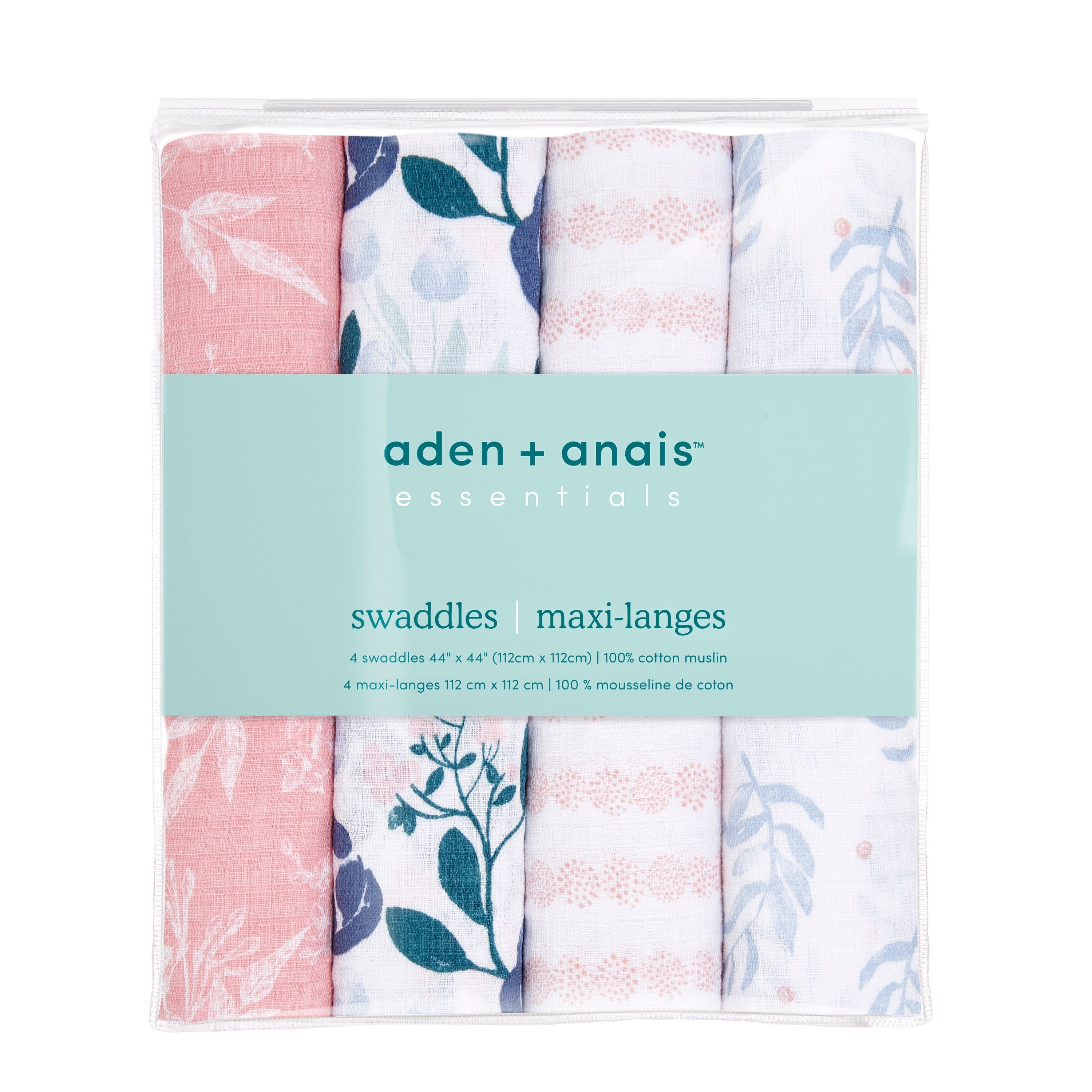 Essentials Cotton Muslin Swaddle Blanket 4 Pack