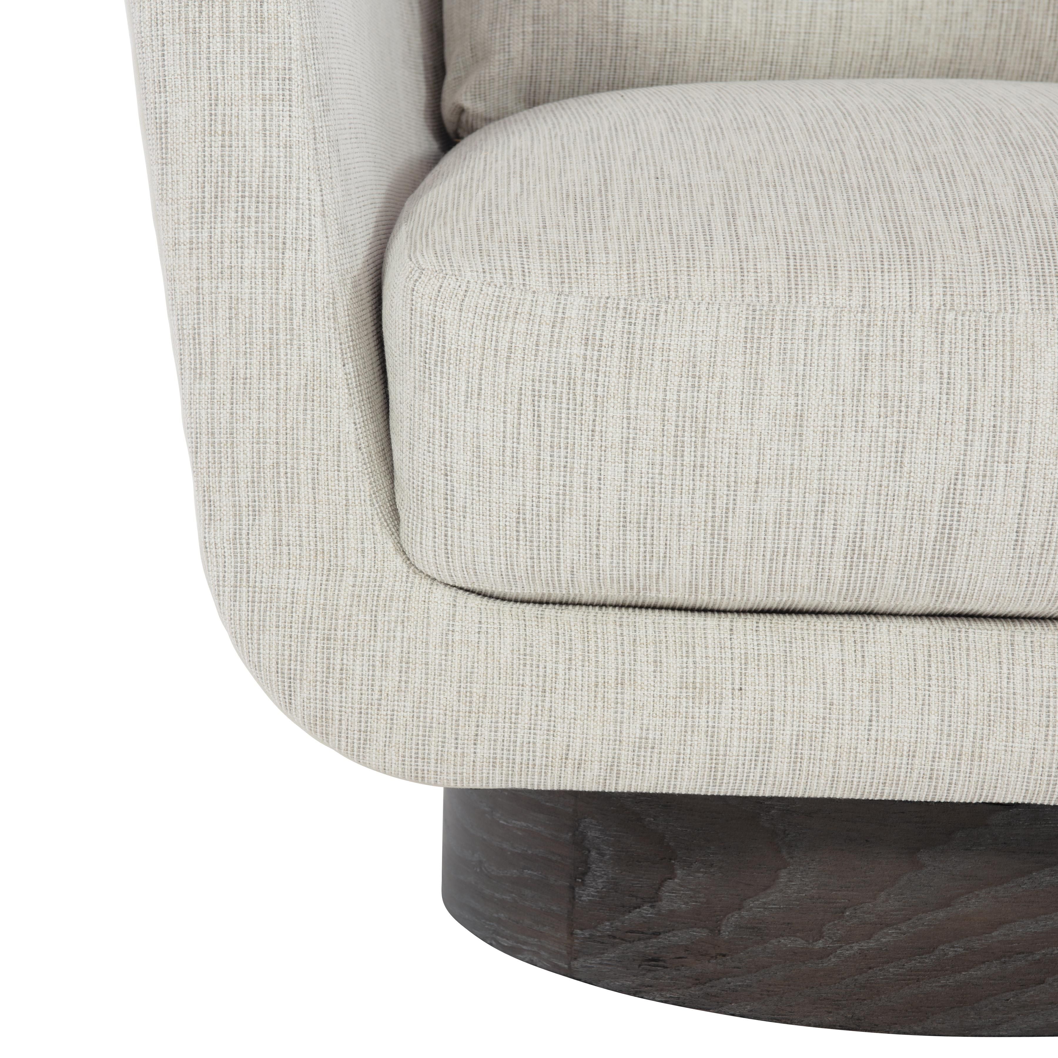 Bernhardt Gemma Leather-Fabric Swivel Chair