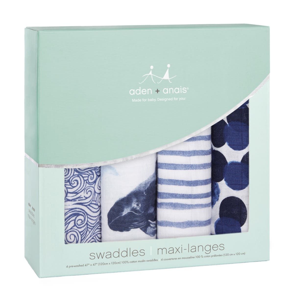 Boutique 100% Cotton Muslin Swaddle Blanket 4 Pack