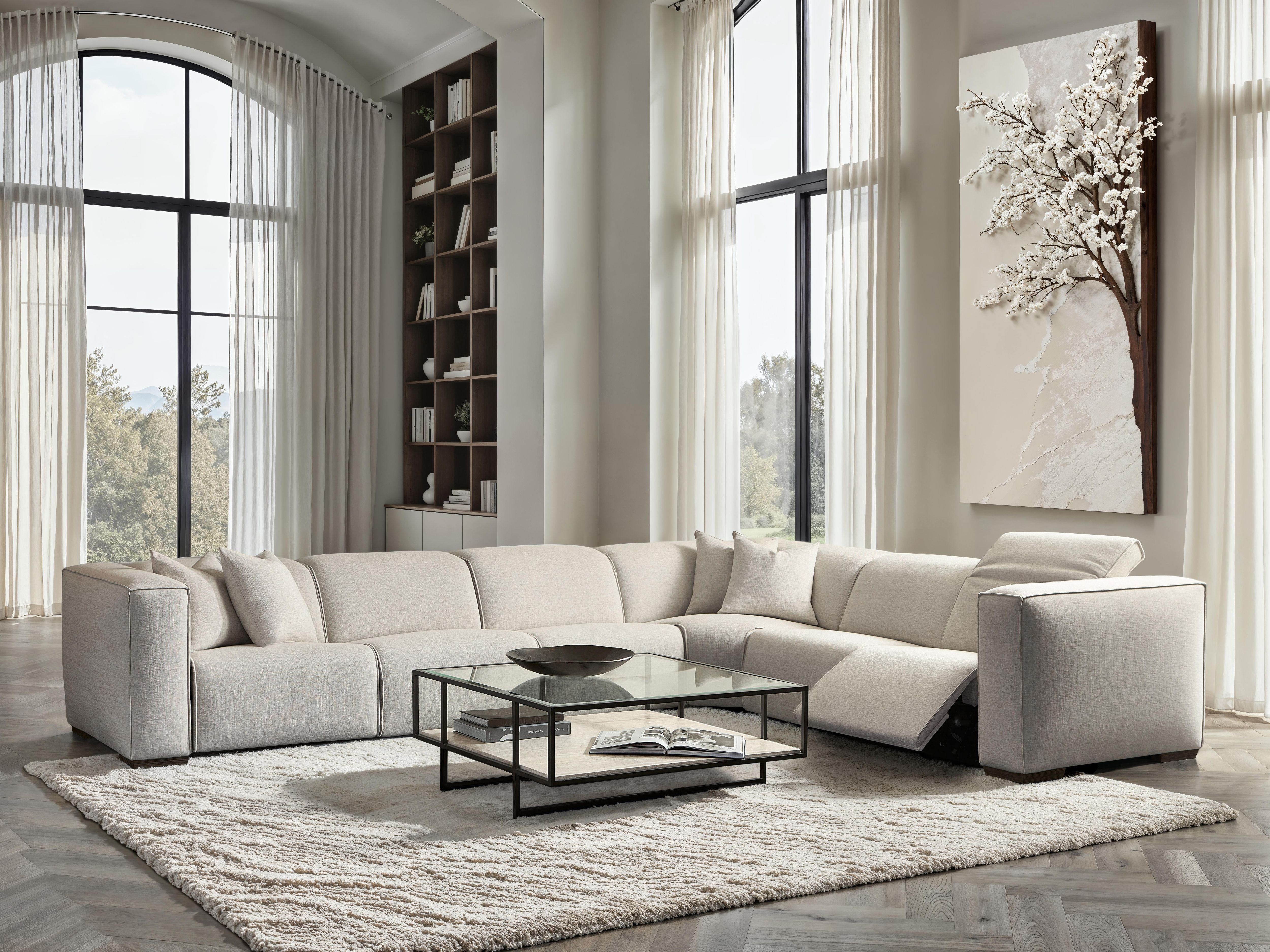 Bernhardt Bliss Fabric Power Motion Sectional