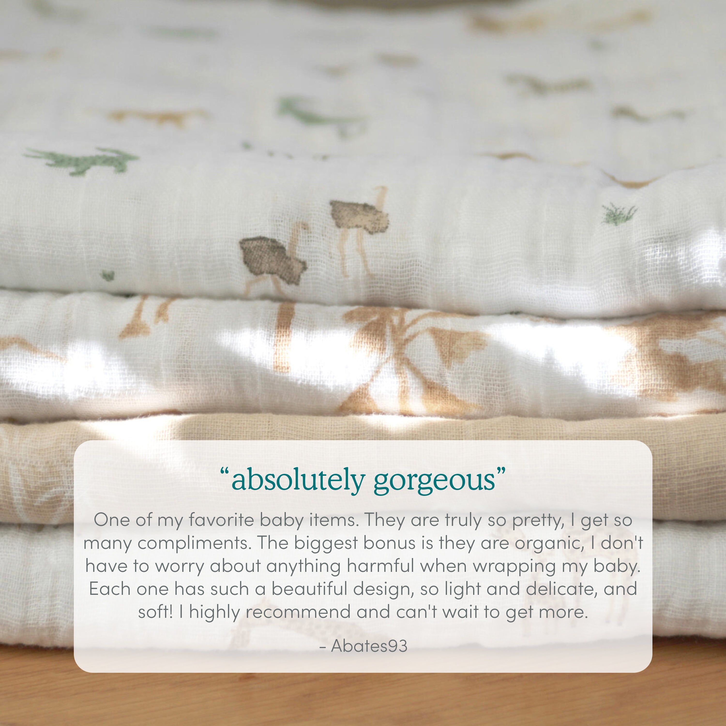 Organic Cotton Muslin Swaddle Blanket 4 Pack