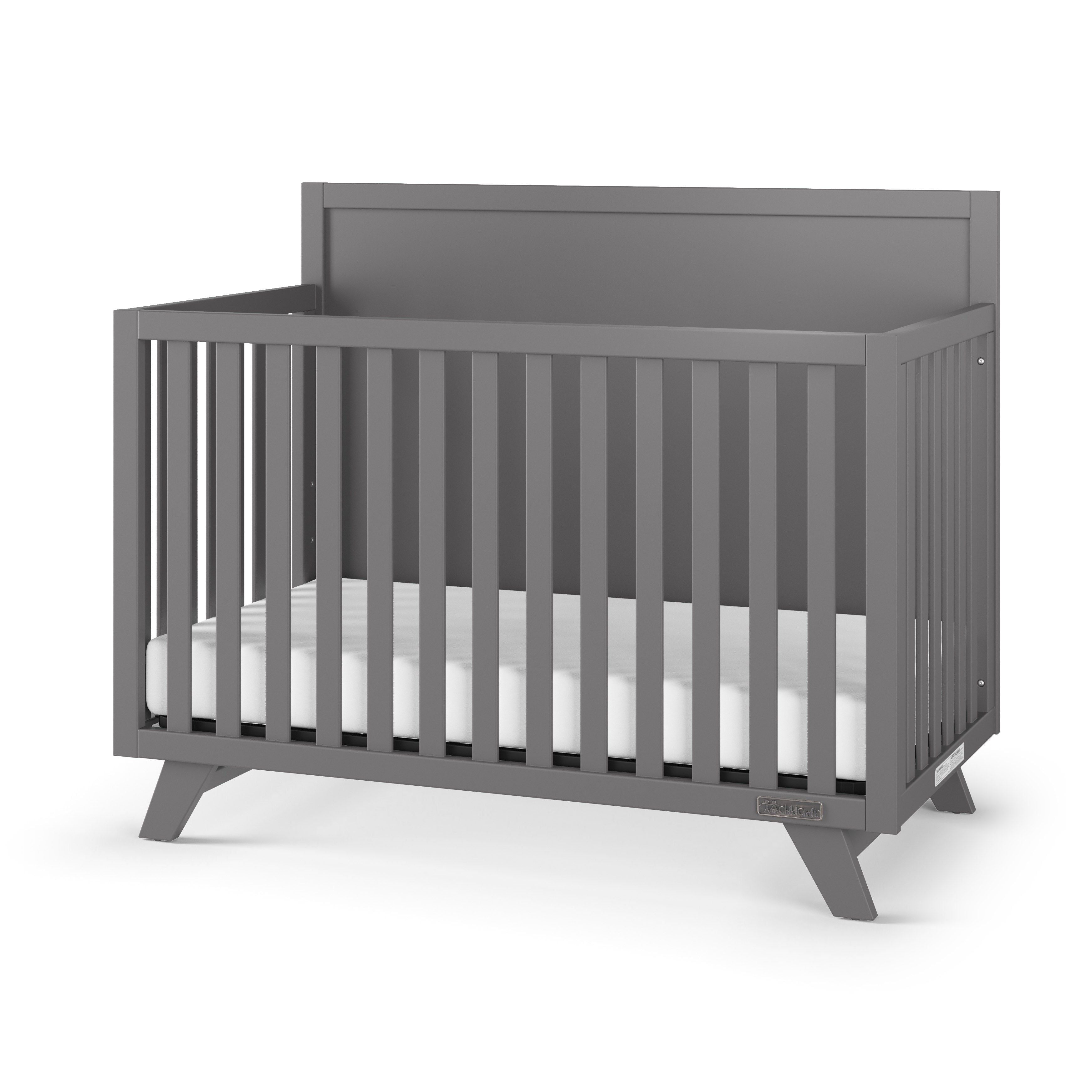 Soho 4-in-1 Flat Top Convertible Crib, Cool Gray