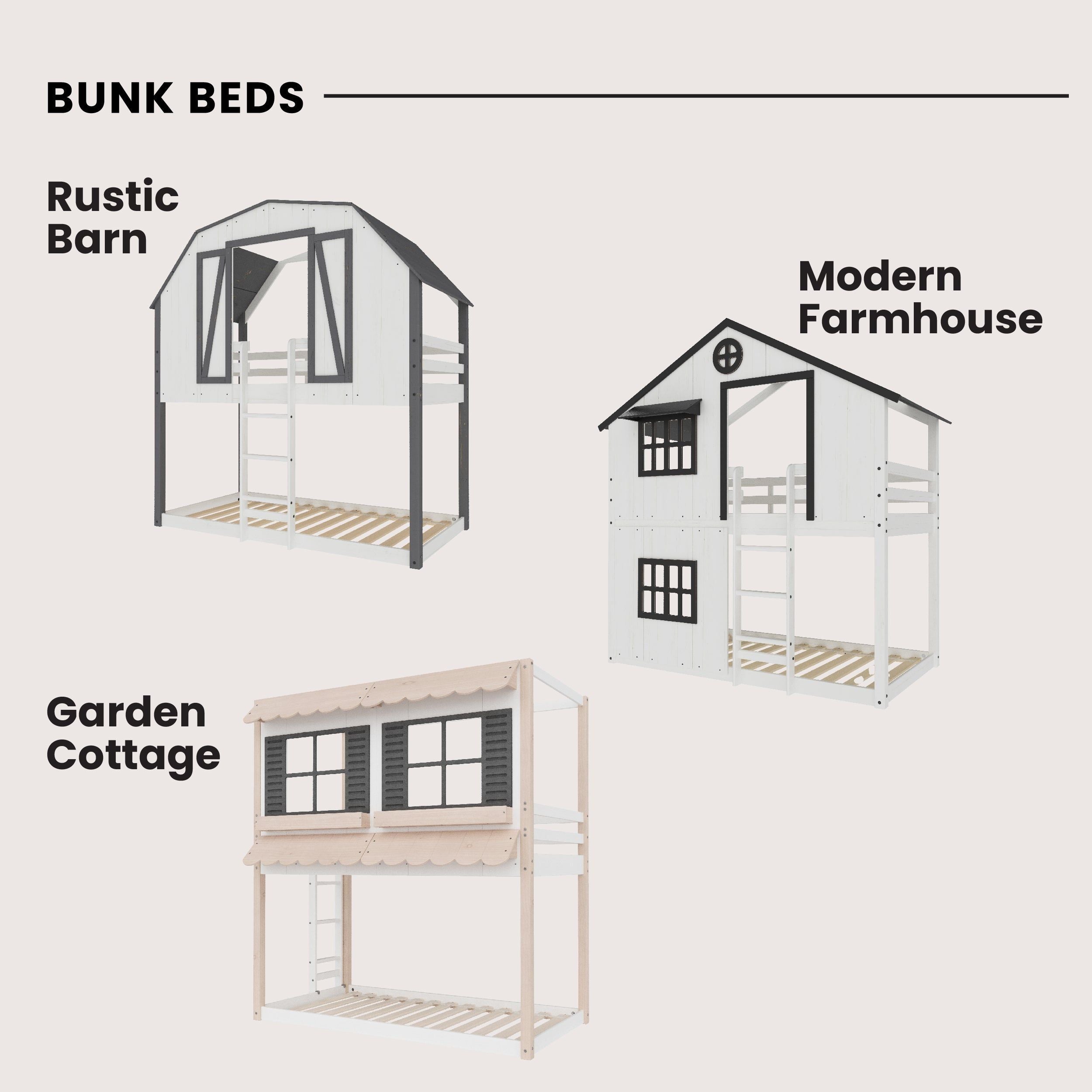 Garden Cottage Twin Over Twin Bunk Bed