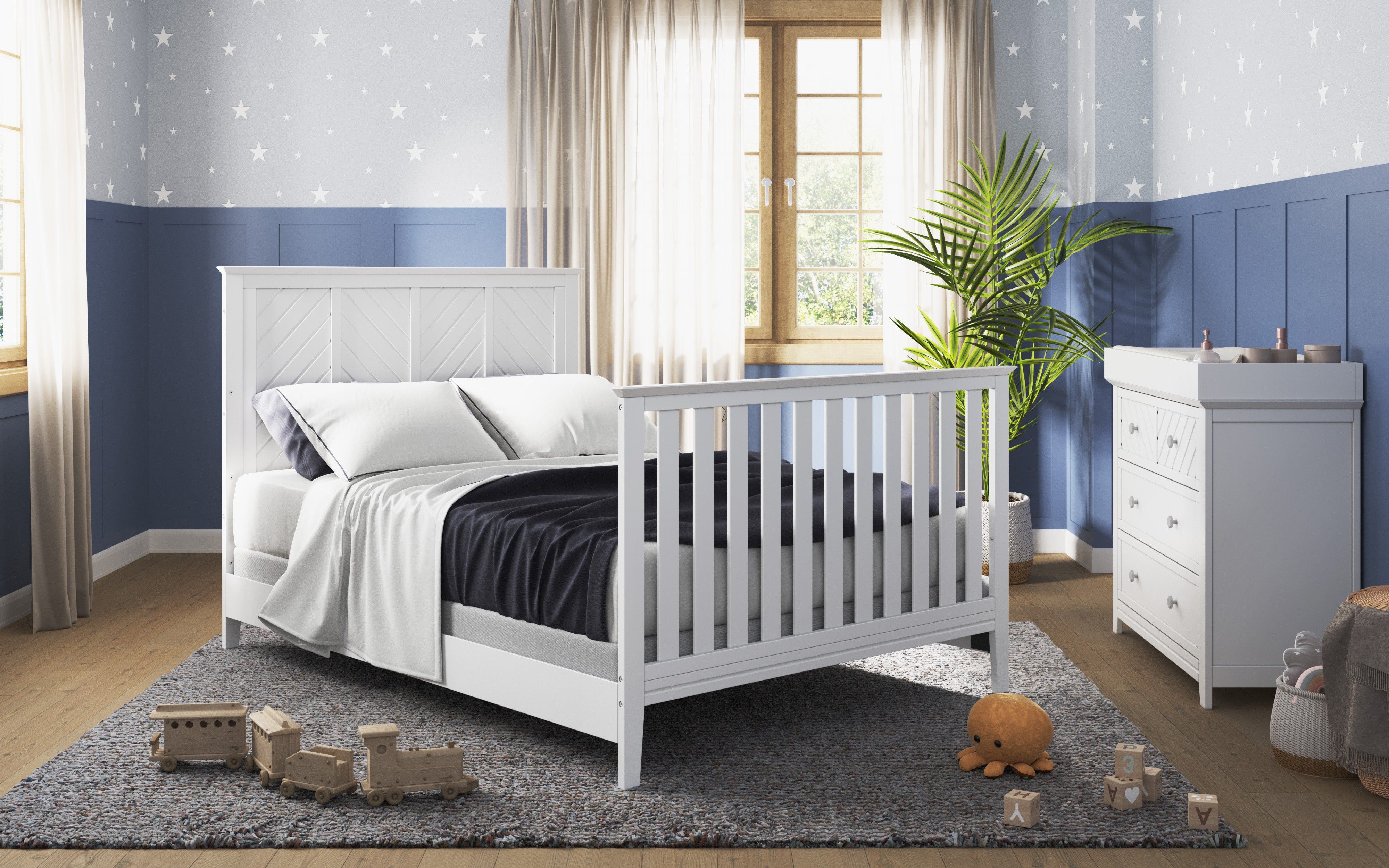 Atwood 4-in-1 Convertible Crib, Matte White