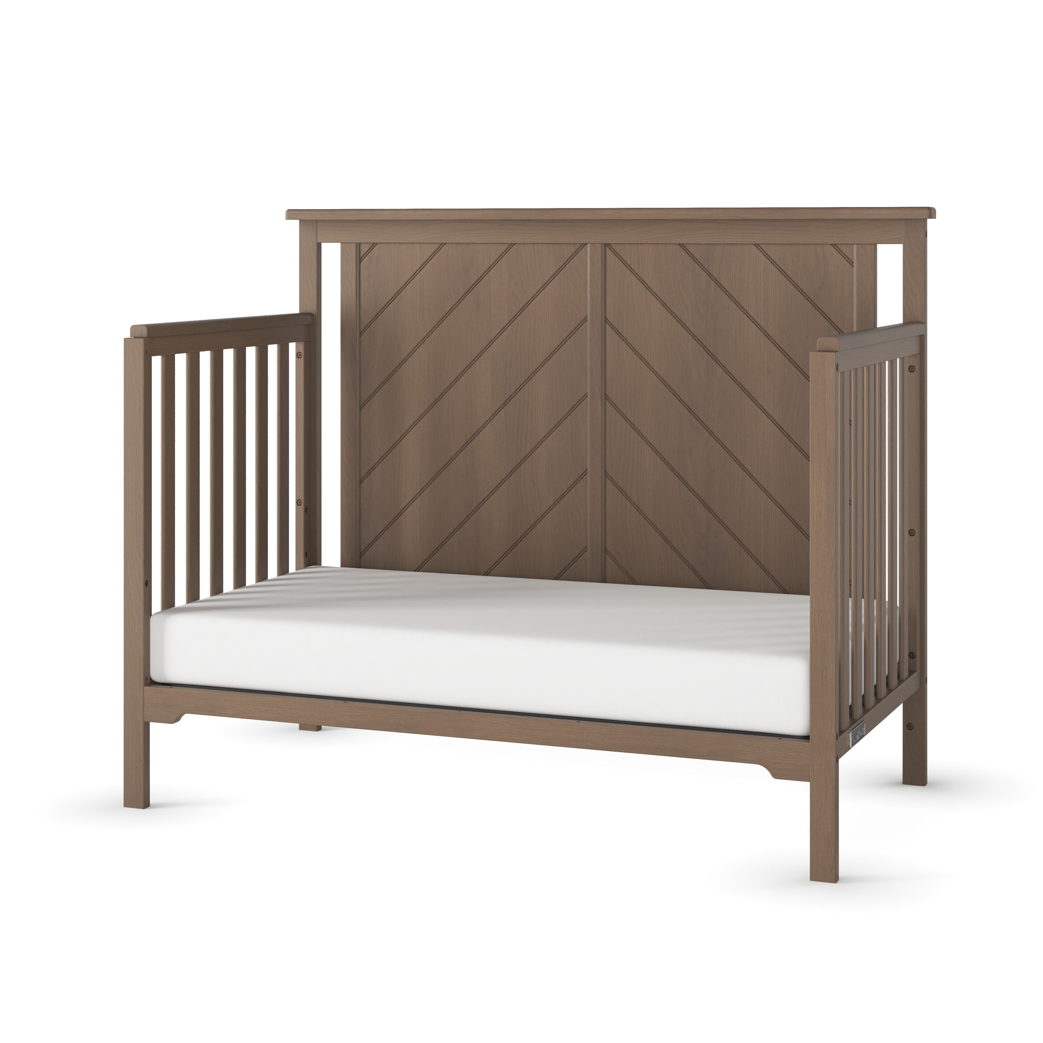 Hampton Flat Top 4-in-1 Convertible Crib, Dusty Heather