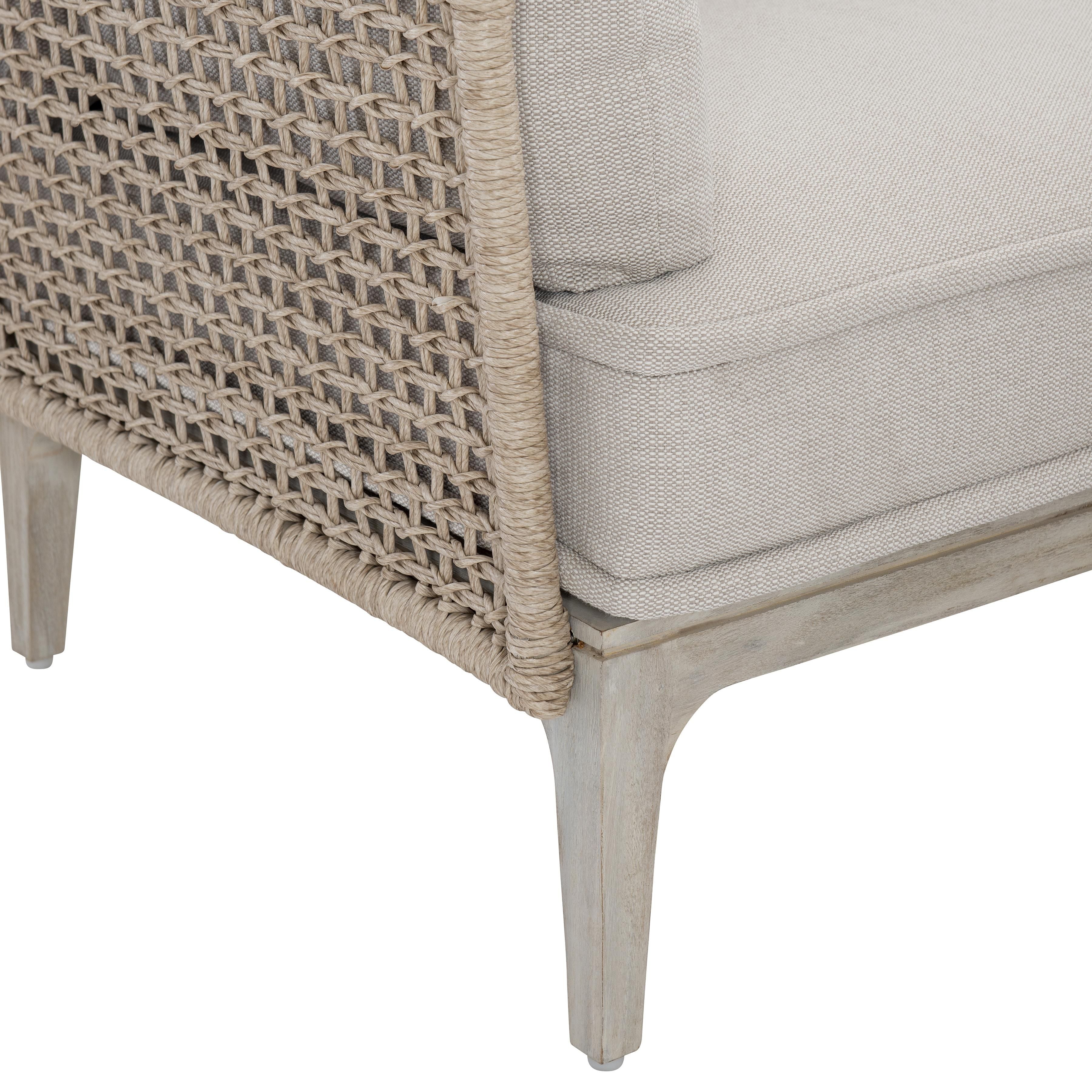 Bernhardt Catalonia Outdoor Sofa with Teak Frame and Wicker