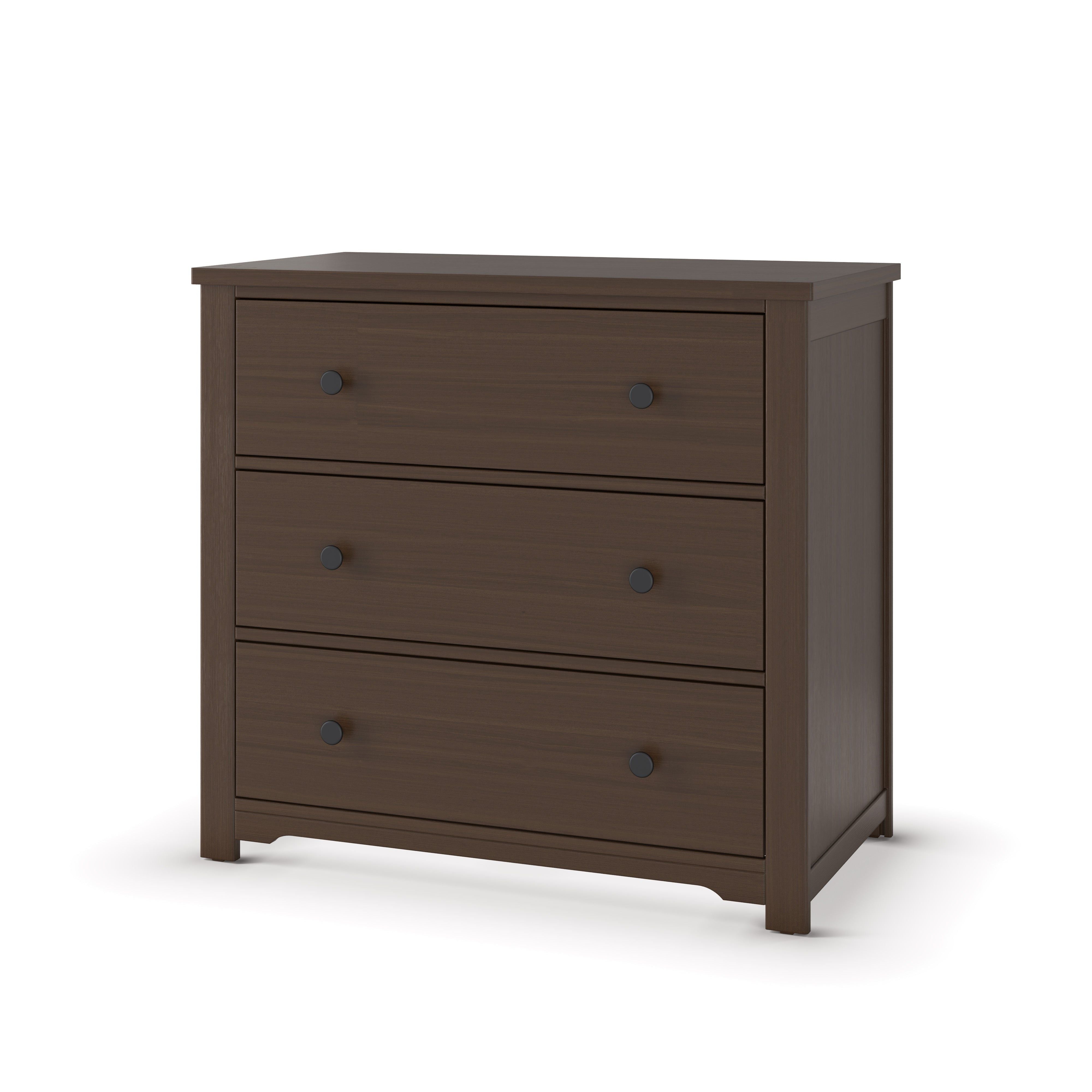 Harmony 3-Drawer Dresser With Changing Table Topper, Brushed Truffle