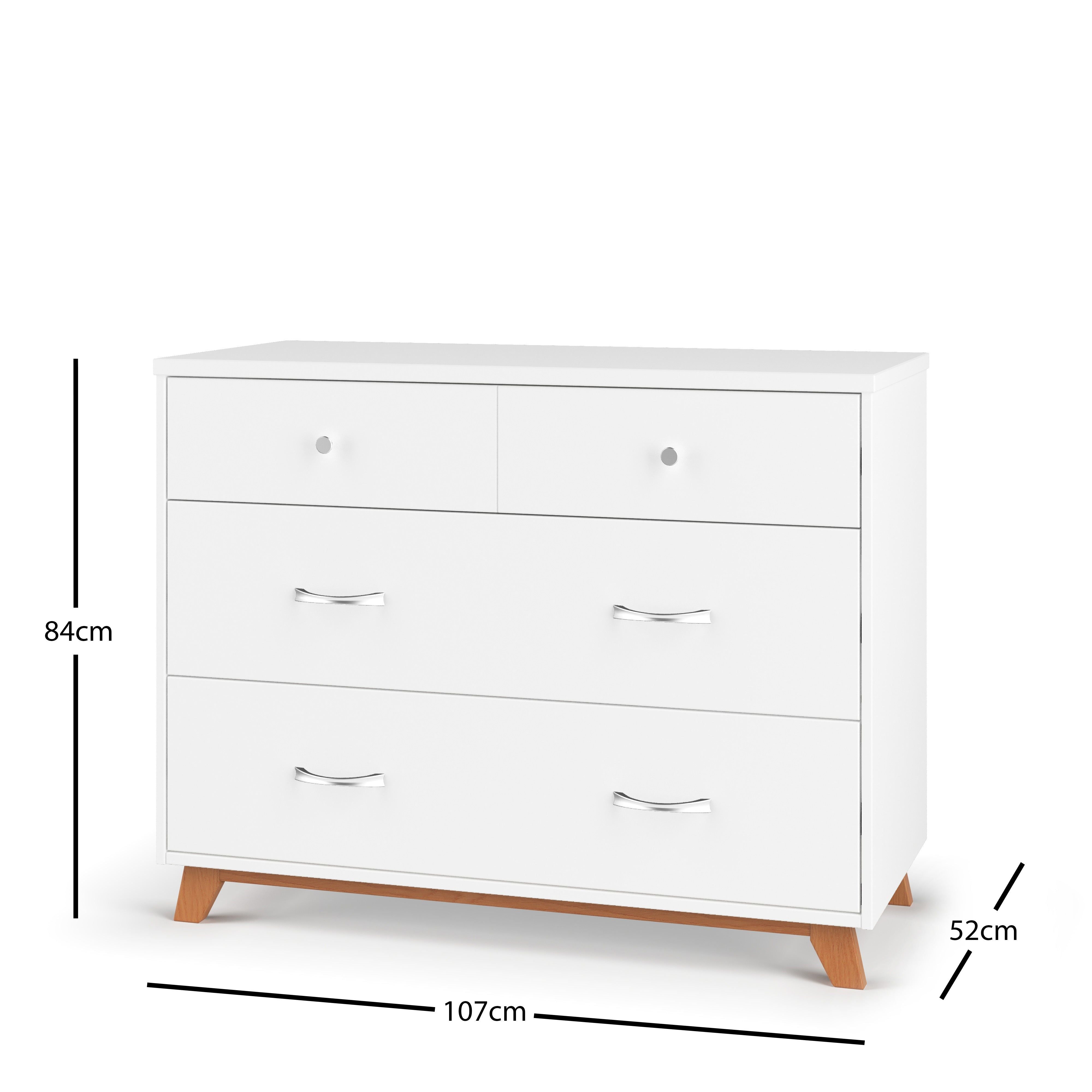 Soho 3-Drawer Dresser, White/Natural