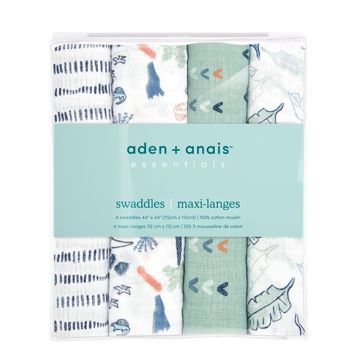 Essentials Cotton Muslin Swaddle Blanket 4 Pack
