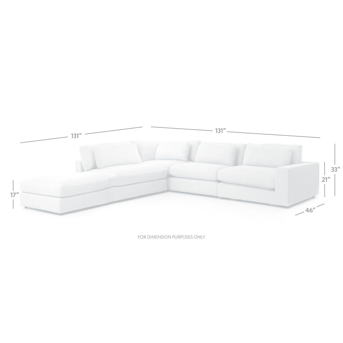 Bloor 4-piece Sectional W/ Ottoman
