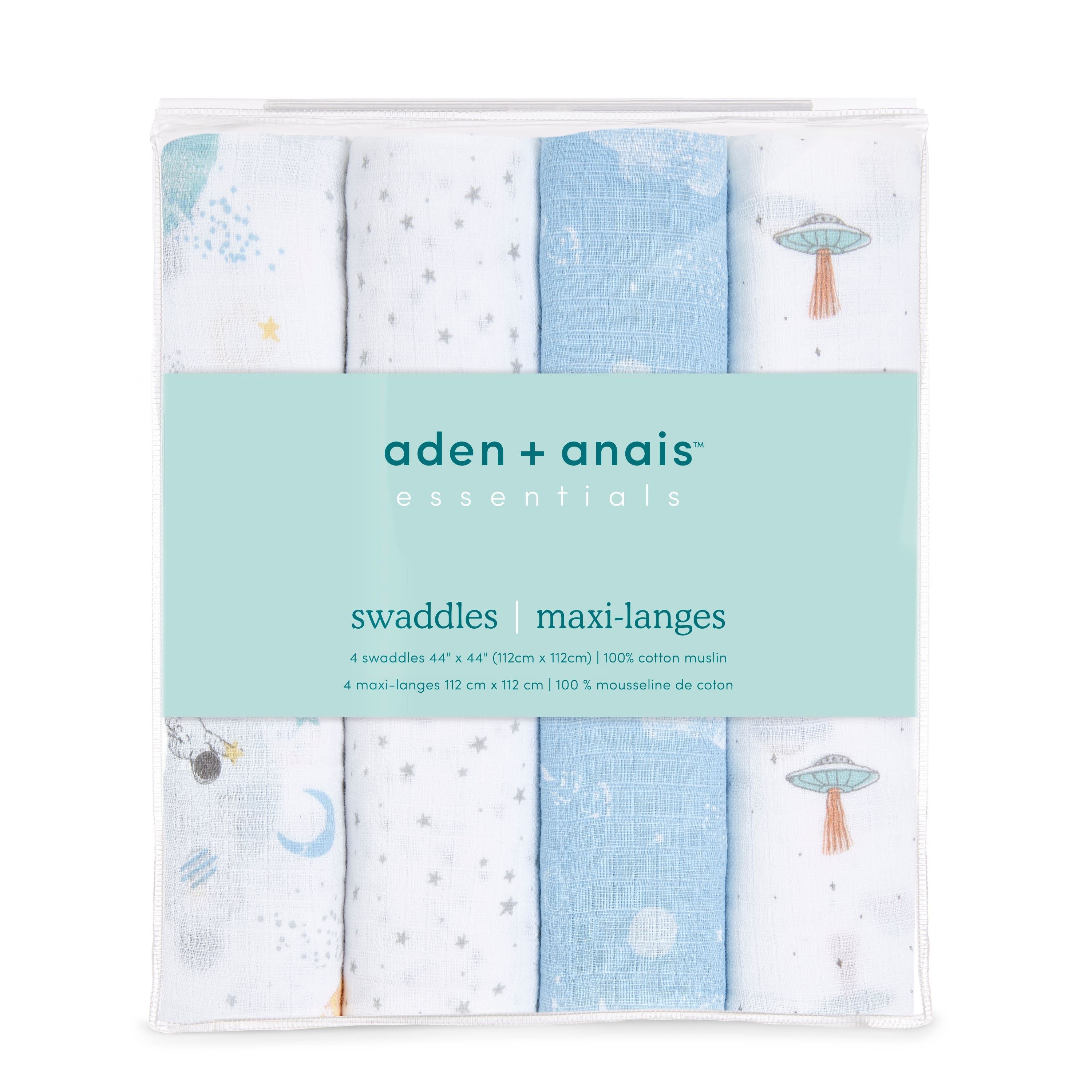 Essentials Cotton Muslin Swaddle Blanket 4 Pack