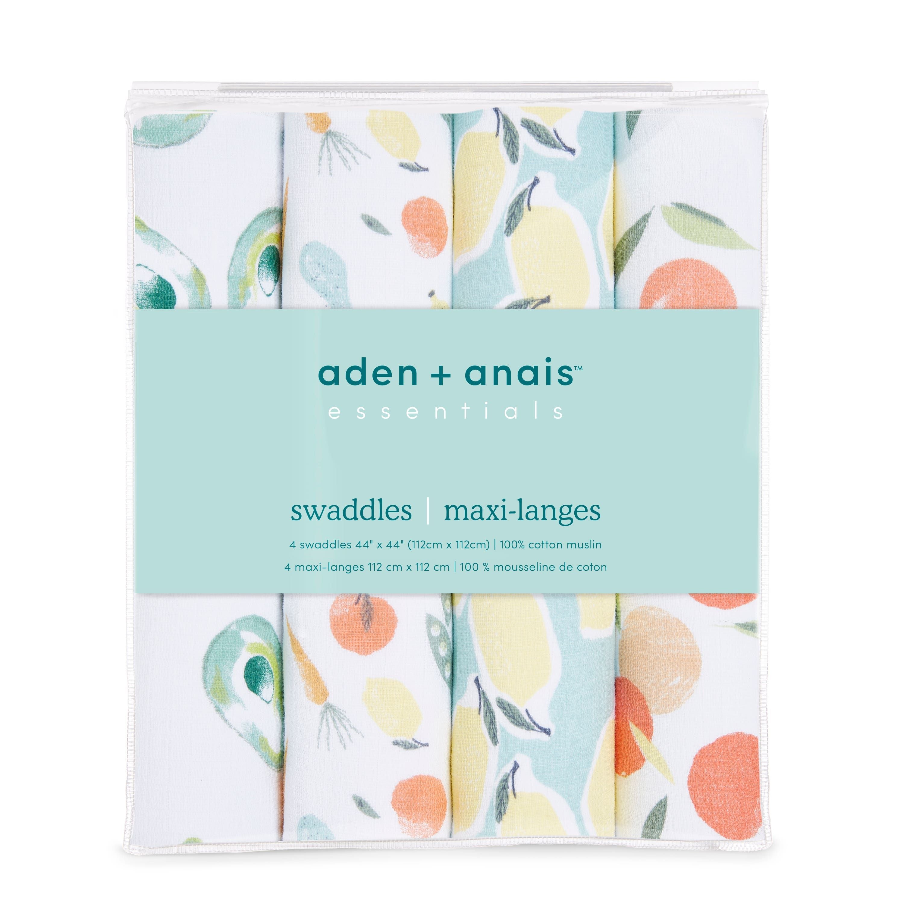 Essentials Cotton Muslin Swaddle Blanket 4 Pack