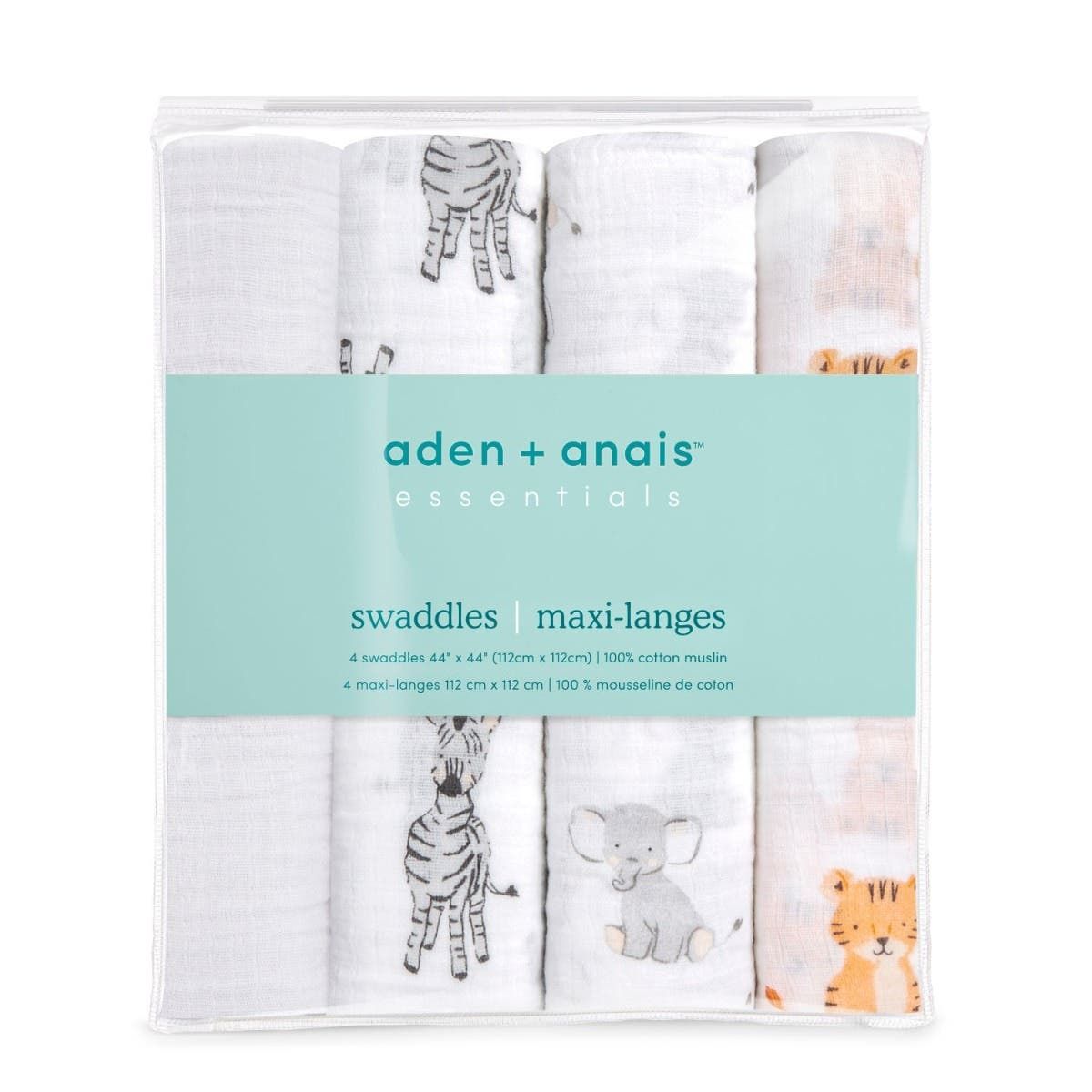 Essentials Cotton Muslin Swaddle Blanket 4 Pack