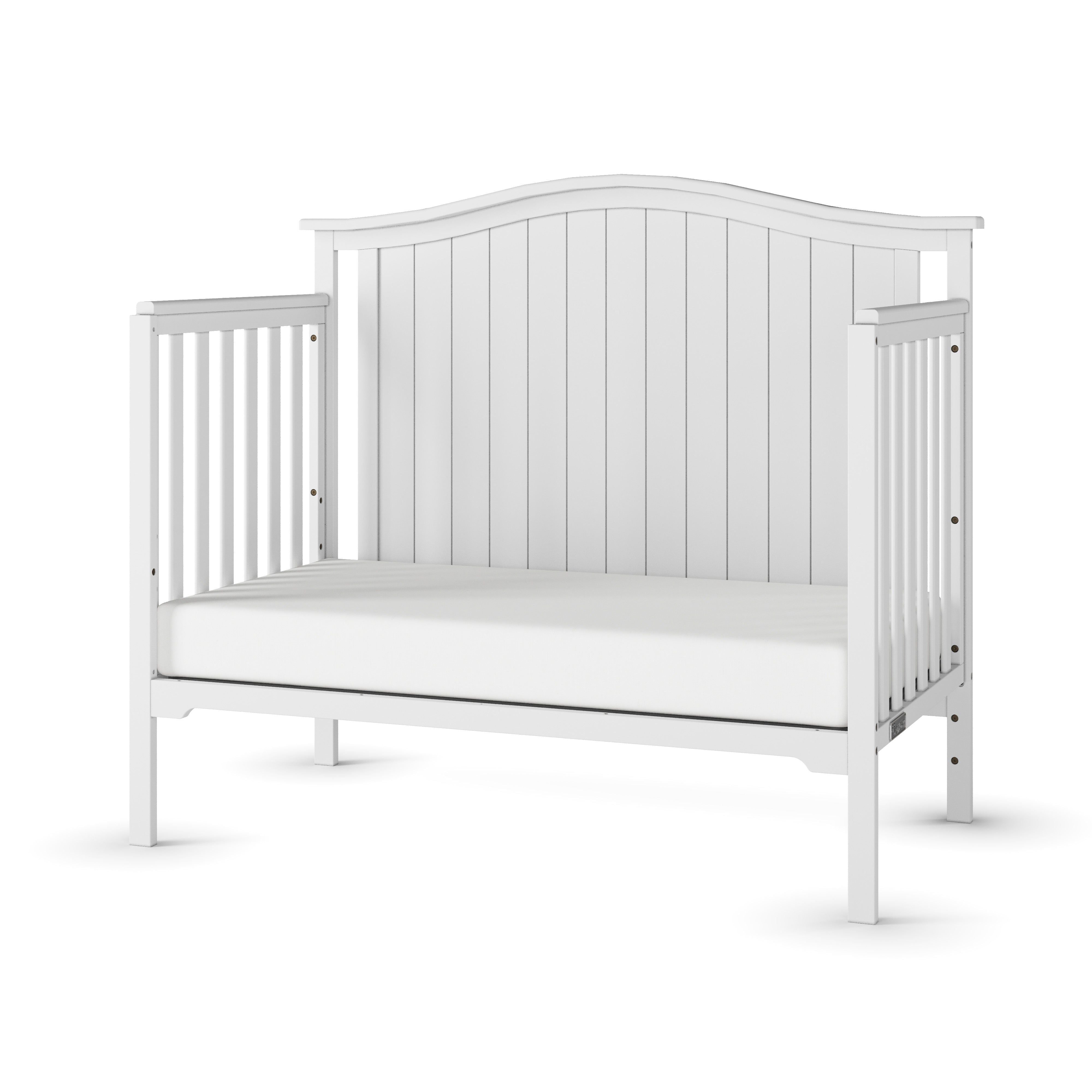Hampton Arch Top 4-in-1 Convertible Crib, Matte White