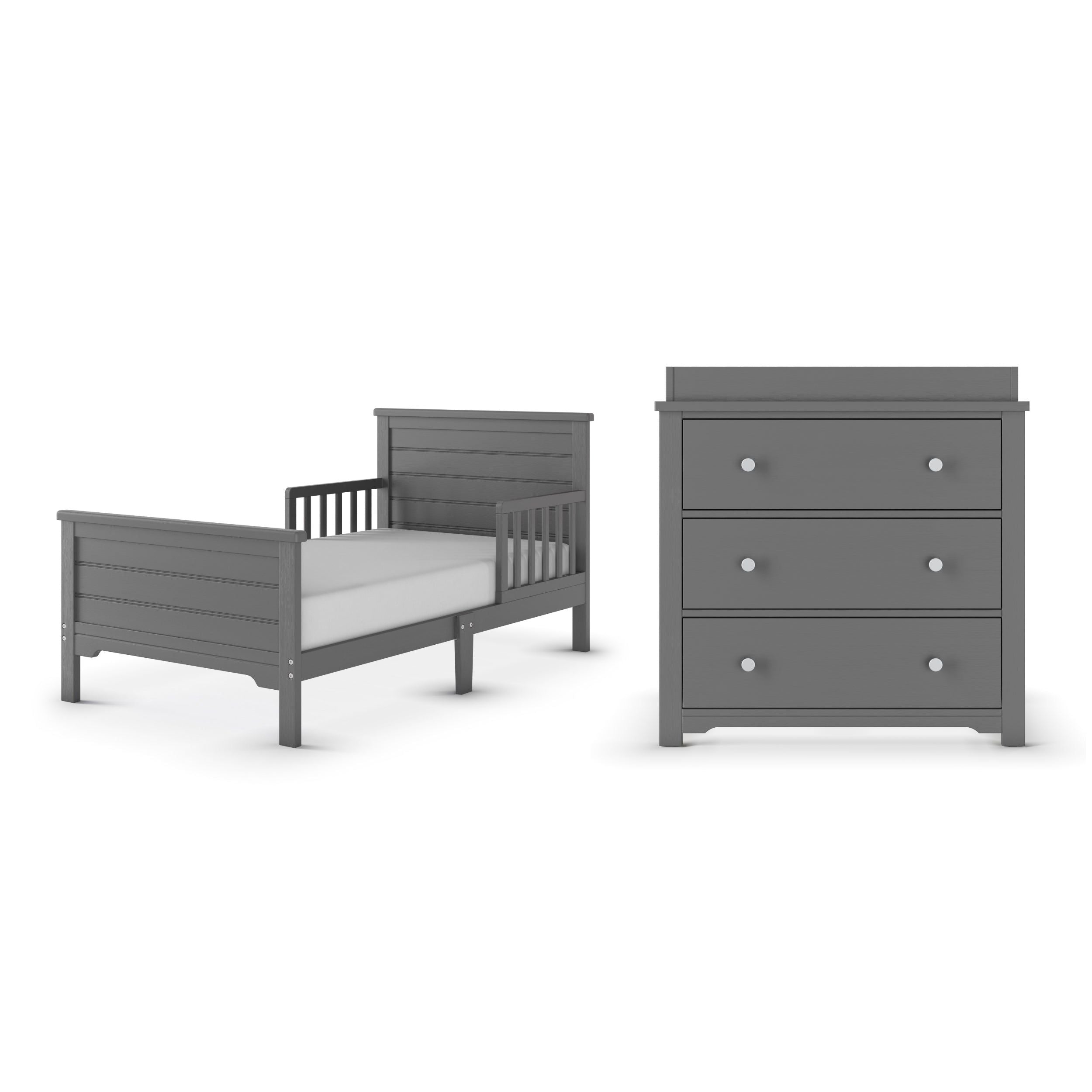 Woodland Toddler Bed, Brushed Pebble