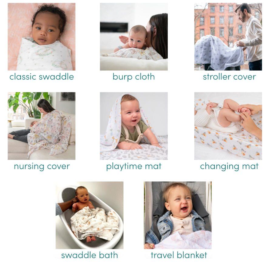 Organic Cotton Muslin Swaddle Blanket 4 Pack