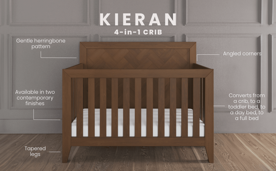 Kieran 4-in-1 Convertible Crib, Toasted Chestnut