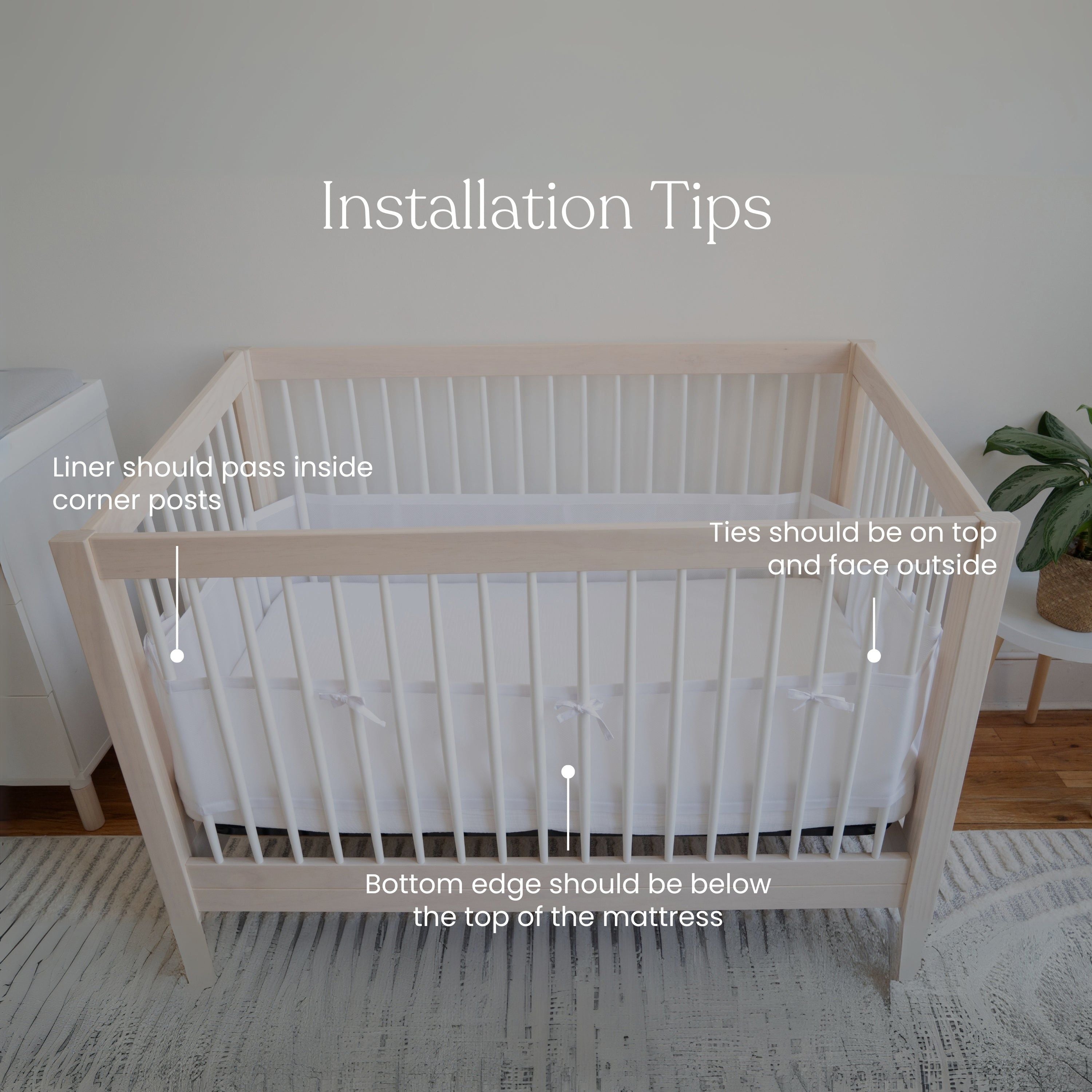 Breathable Mesh Crib Liner for Full-Sized Crib