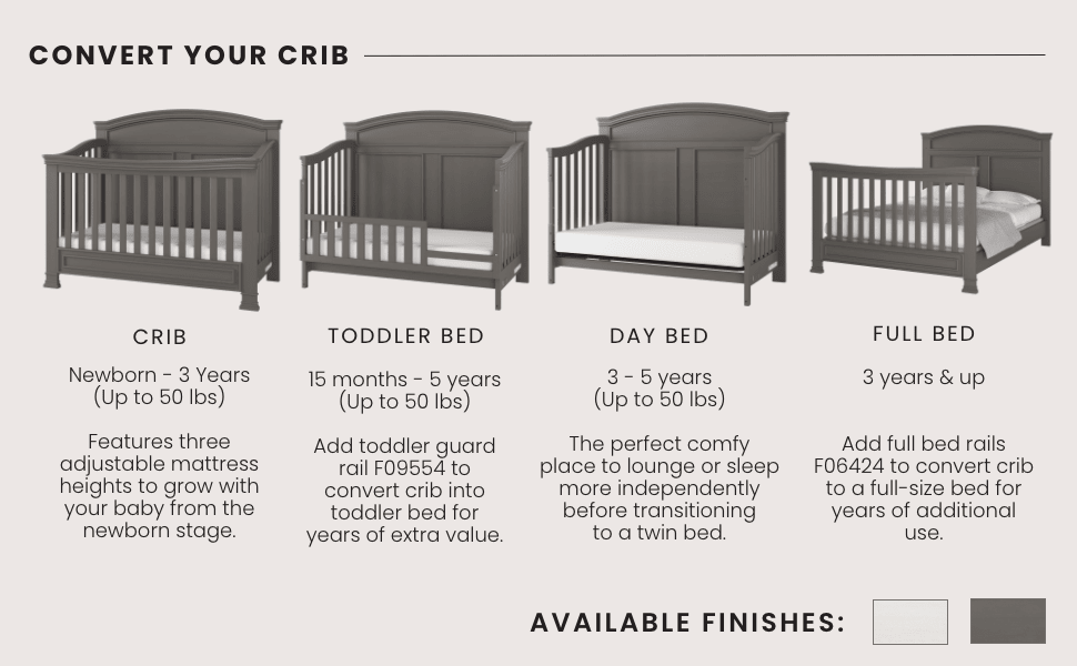 Westgate 4-in-1 Convertible Crib, Chelsea Grey