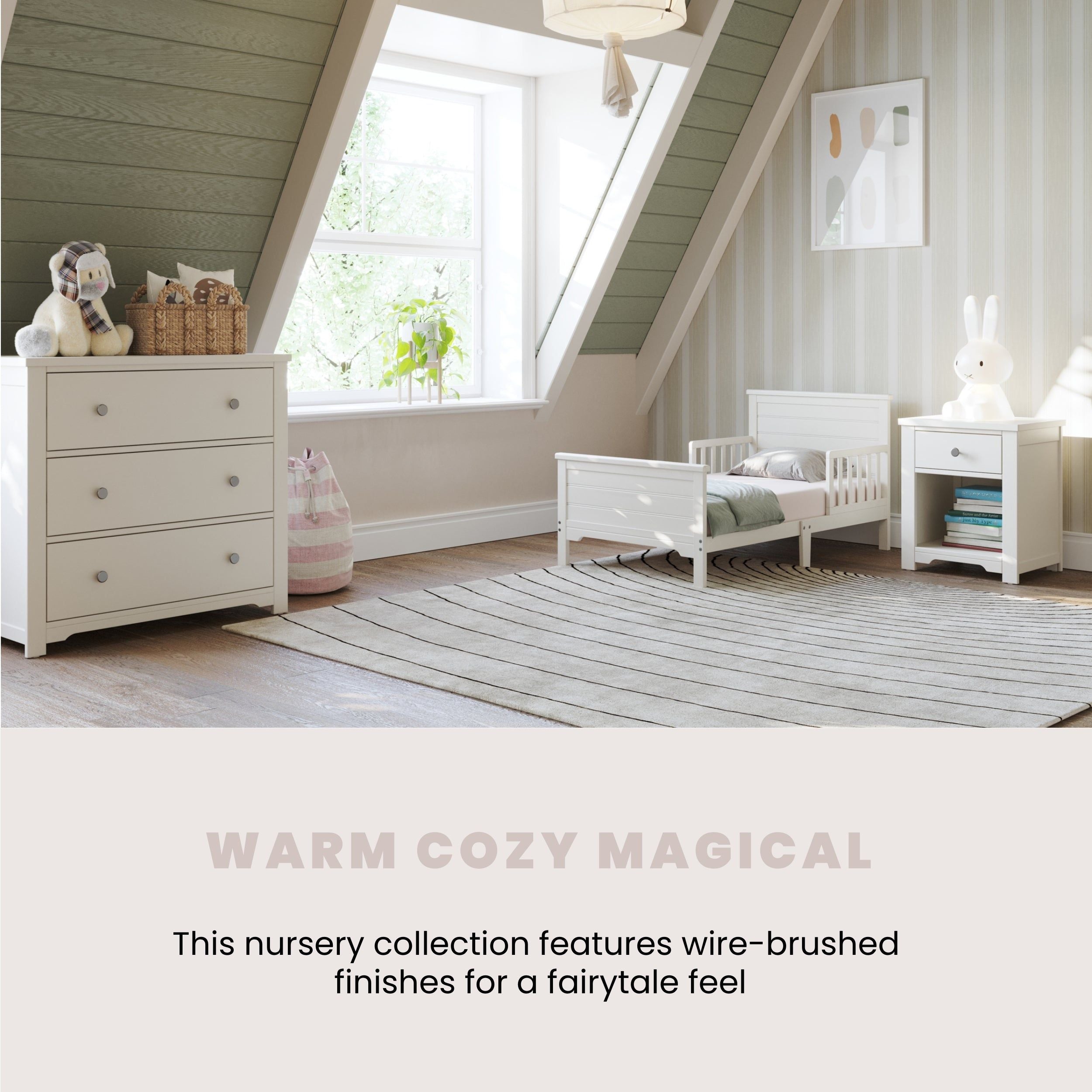 Woodland Toddler Bed, Brushed Cotton