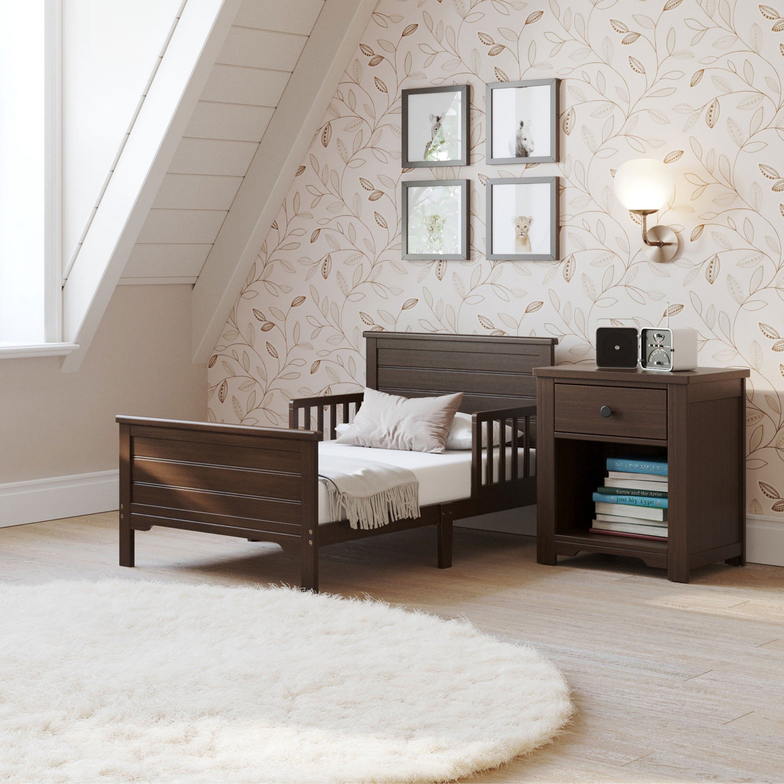 Woodland Toddler Bed, Brushed Truffle