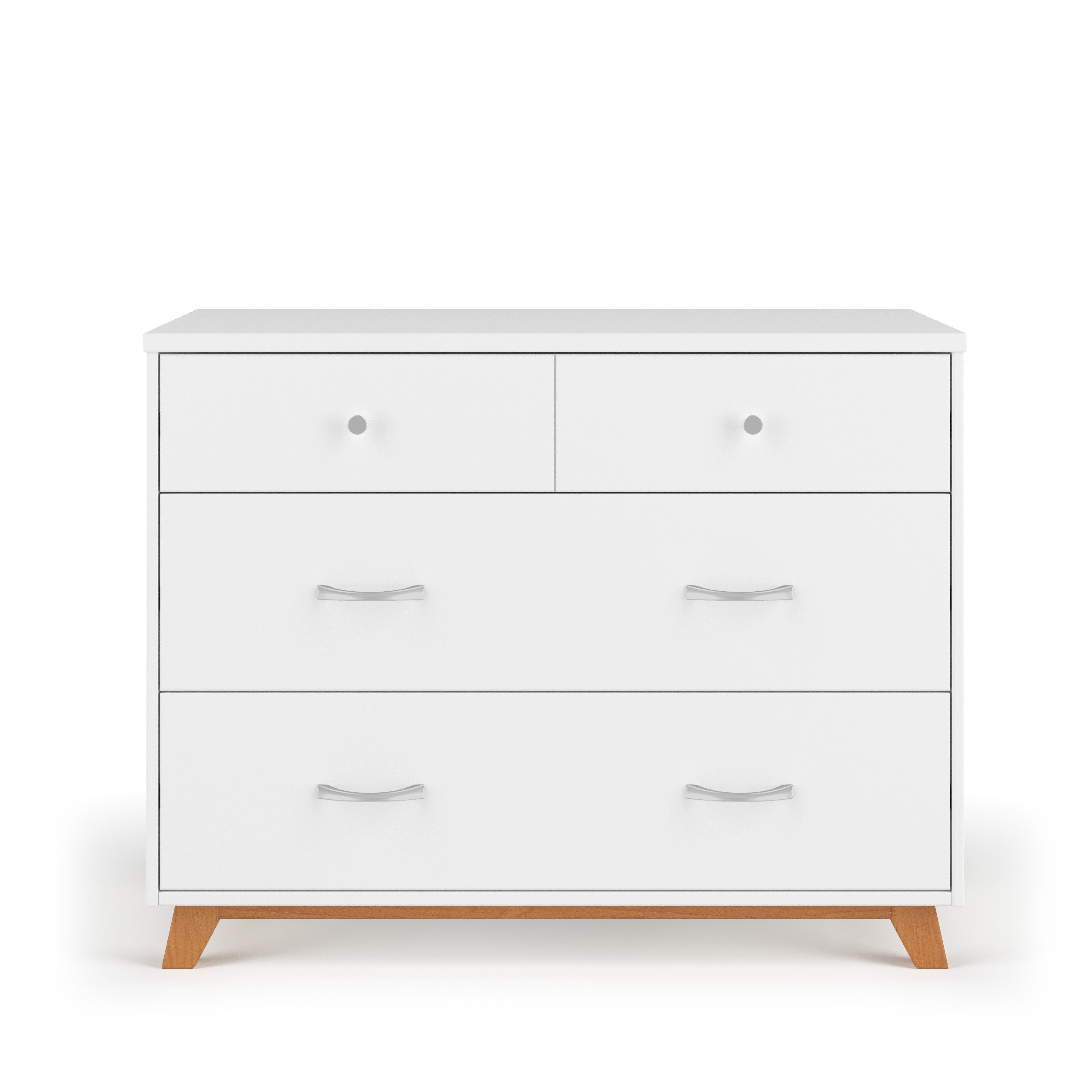Soho 3-Drawer Dresser, White/Natural