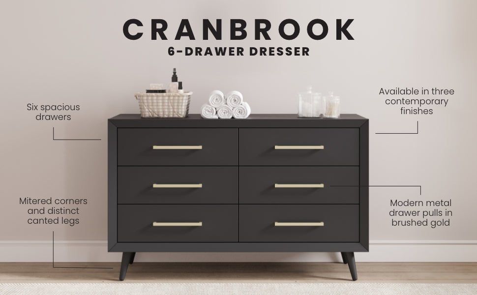 Cranbrook Double Dresser, Ebony