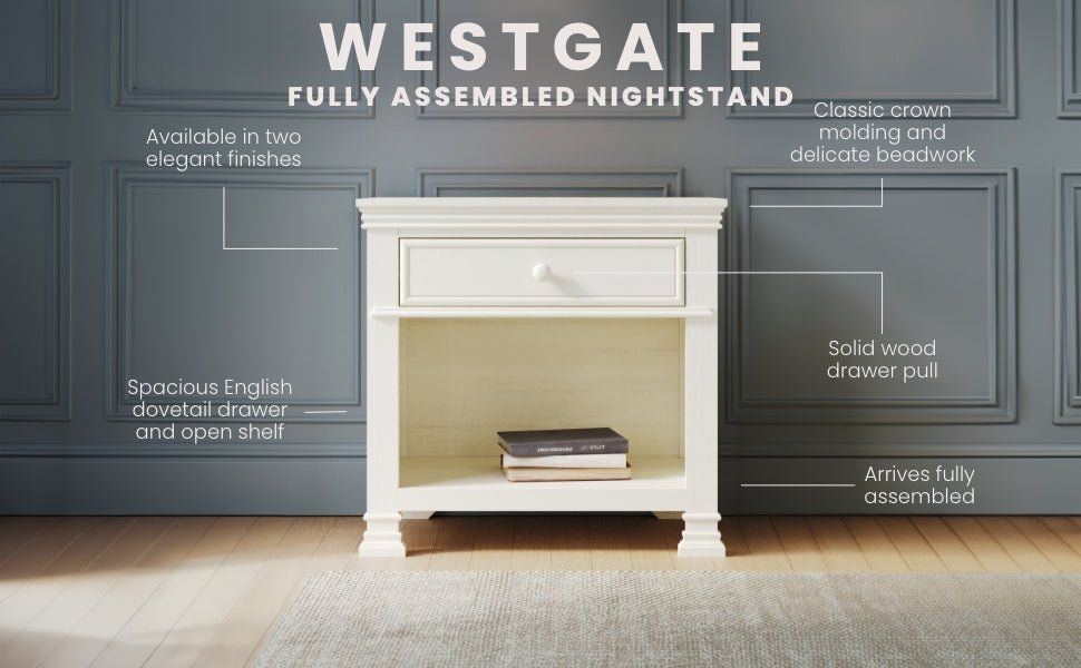Westgate Nightstand, Vintage Linen