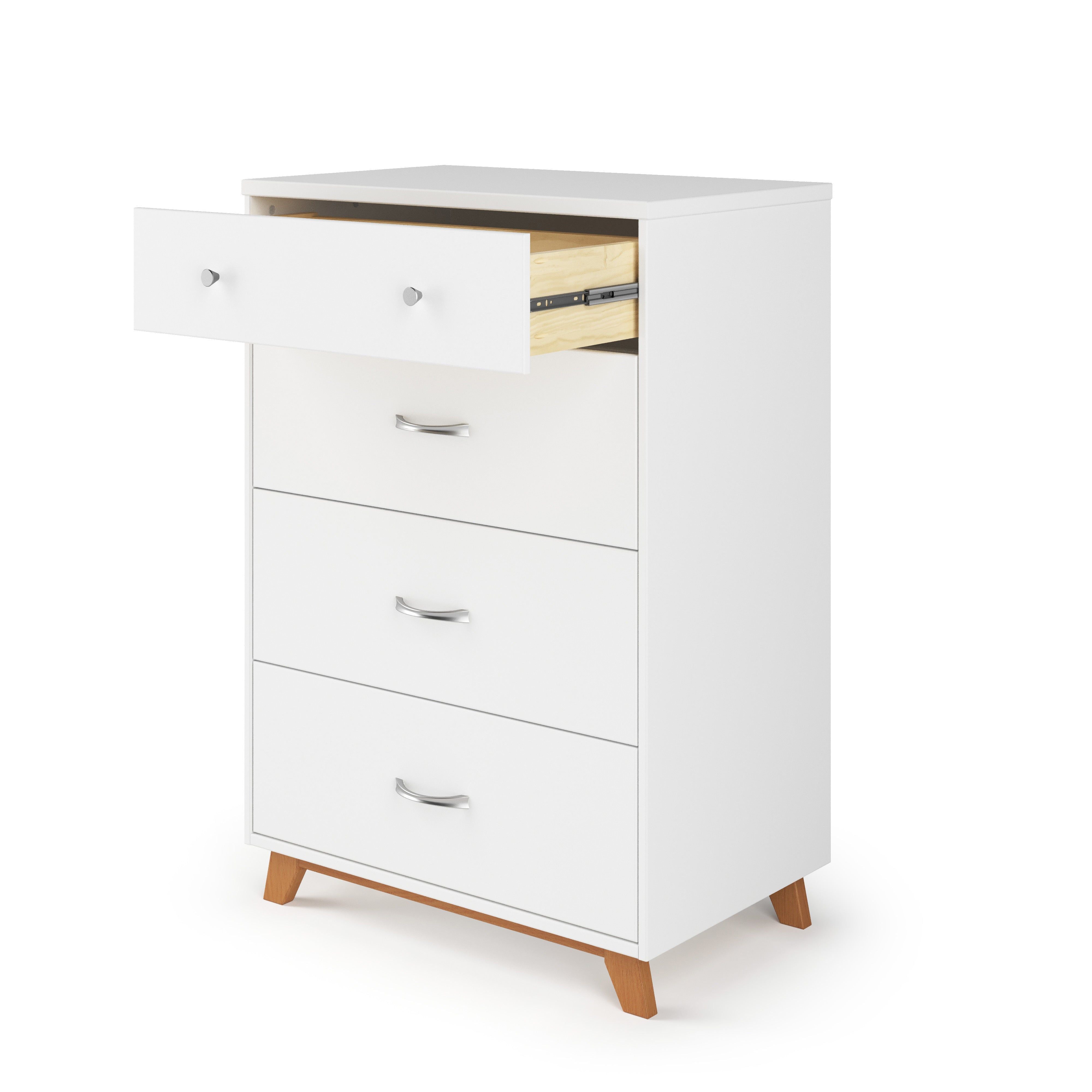 Soho 4 Drawer Chest, White/Natural