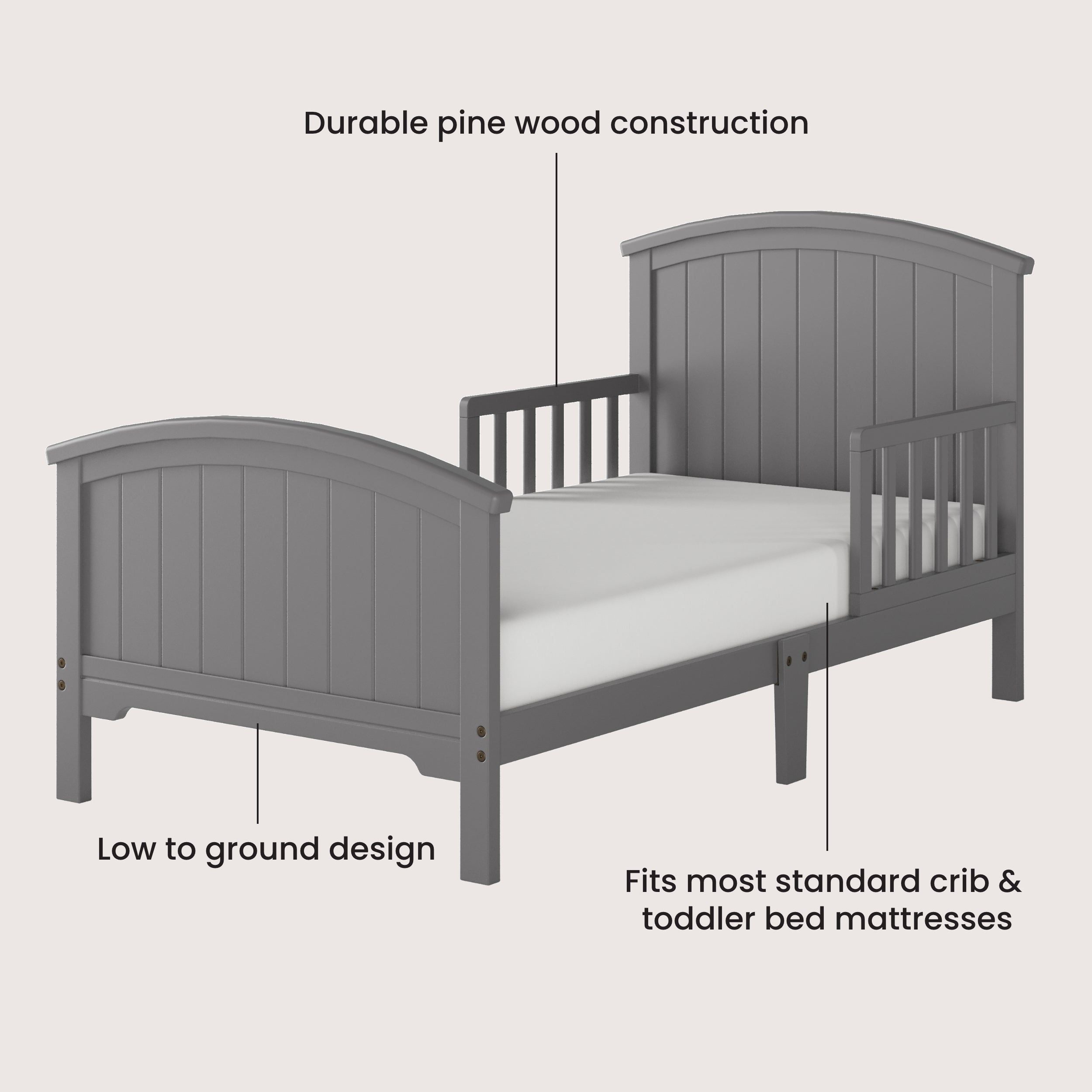 Hampton Toddler Bed, Cool Gray
