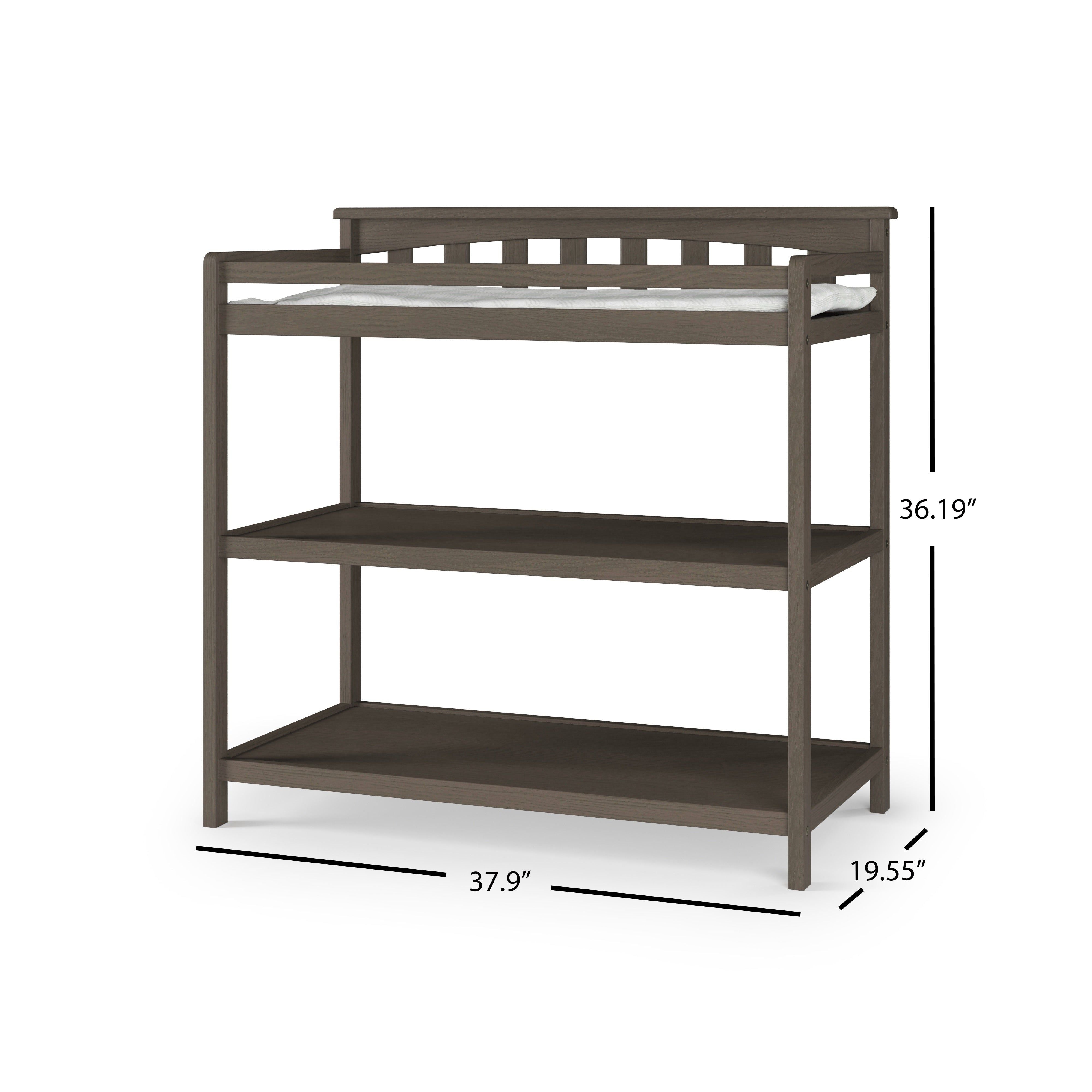 Flat Top Baby Changing Table, Dapper Gray