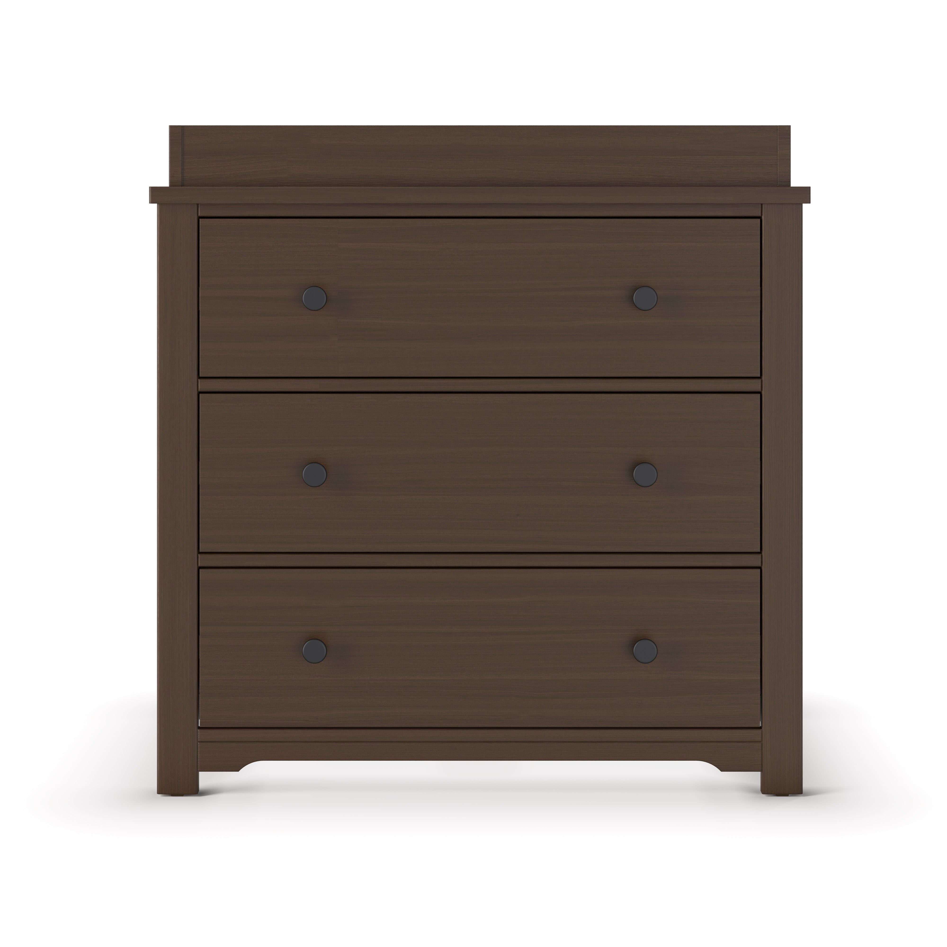 Harmony 3-Drawer Dresser With Changing Table Topper, Brushed Truffle