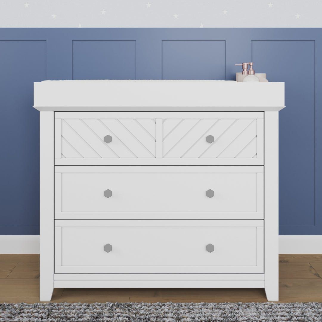 Atwood 3-Drawer Dresser, Matte White