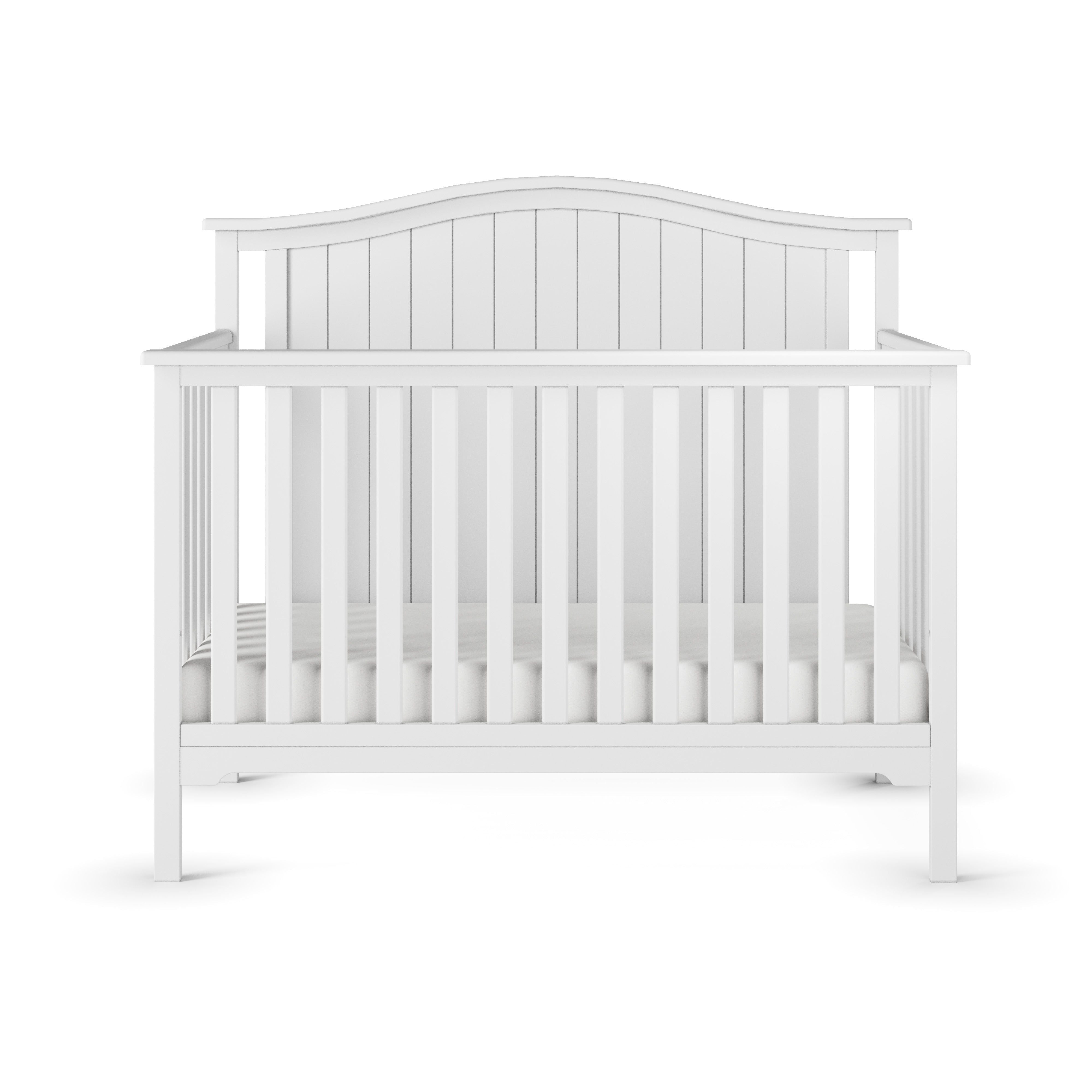 Hampton Arch Top 4-in-1 Convertible Crib, Matte White