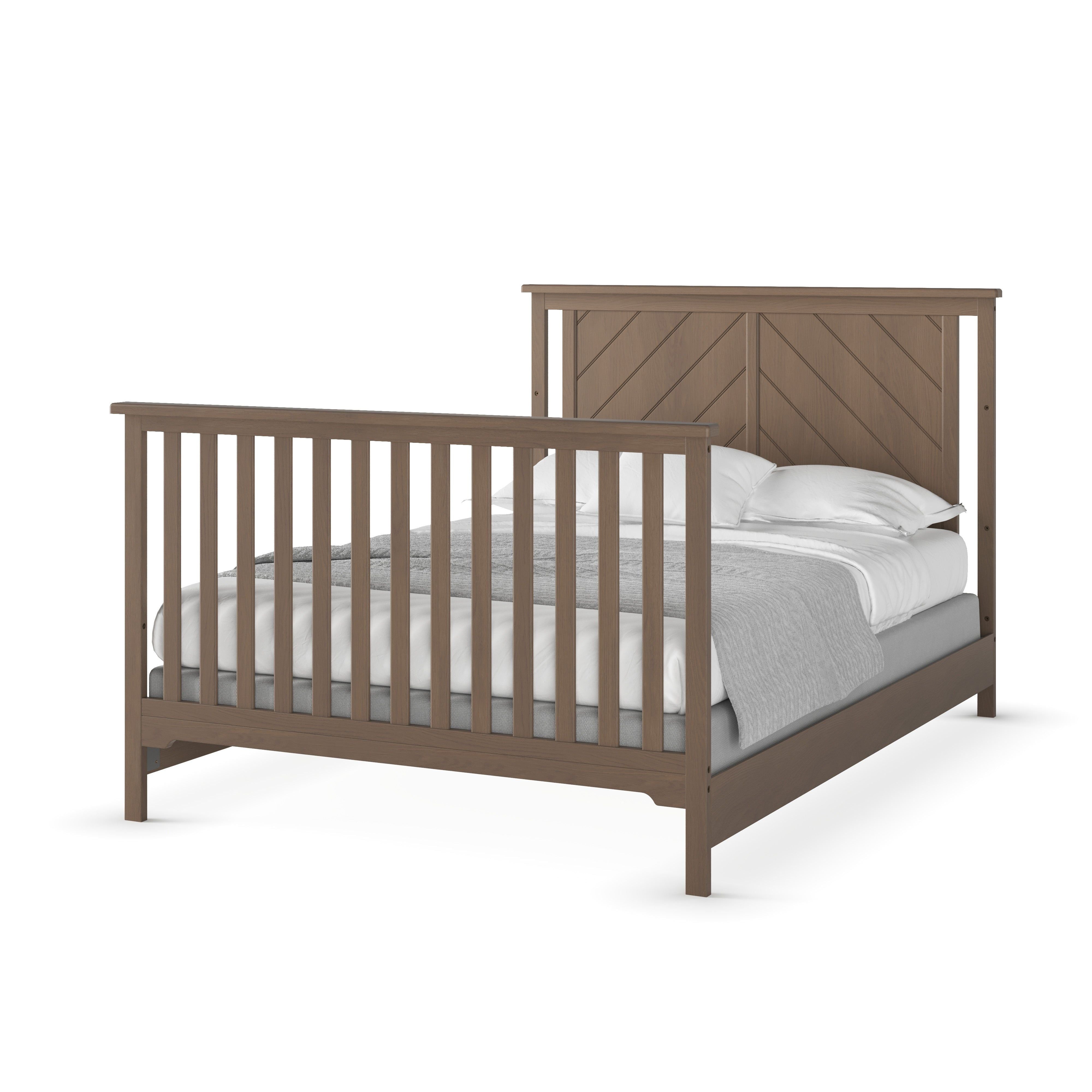 Hampton Flat Top 4-in-1 Convertible Crib, Dusty Heather