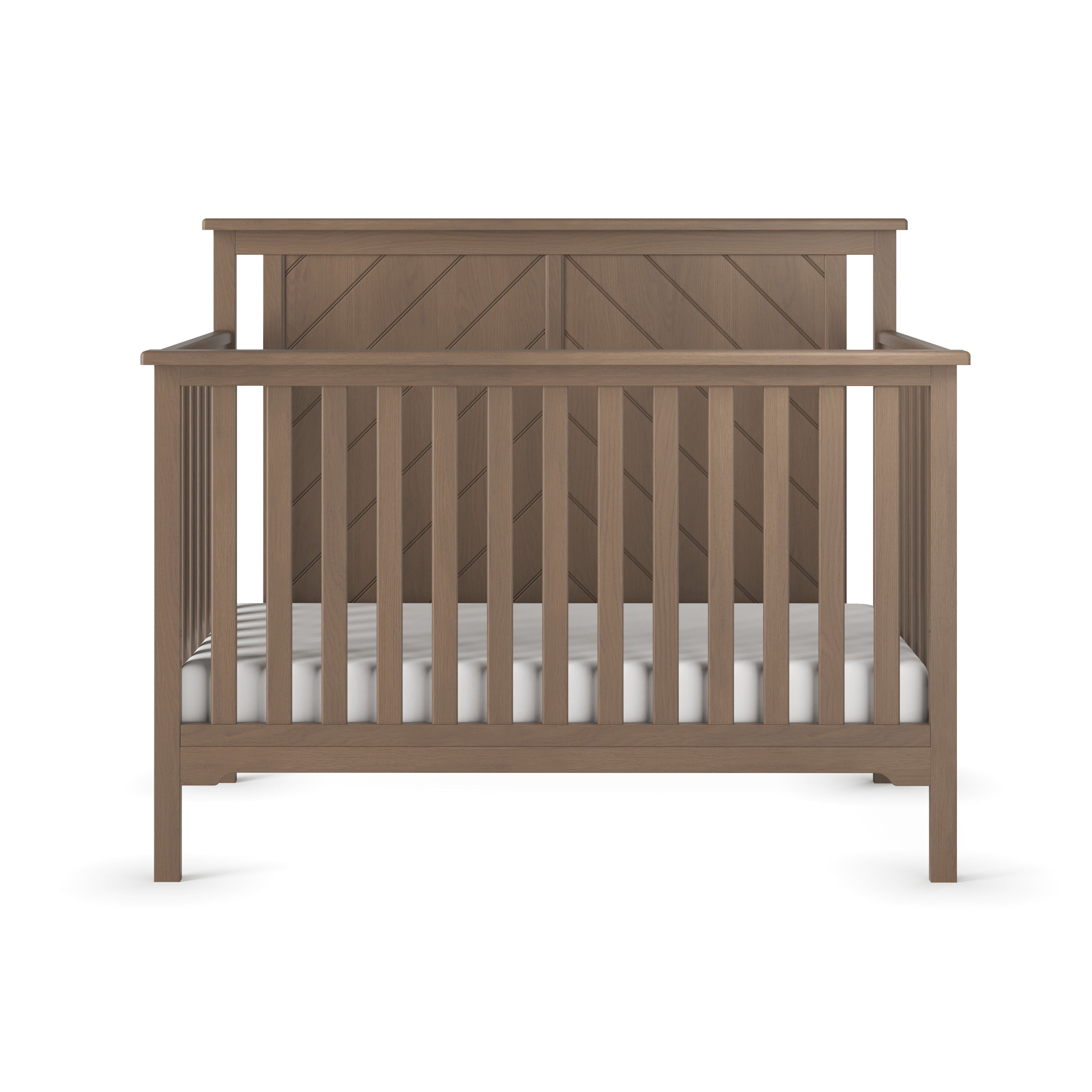 Hampton Flat Top 4-in-1 Convertible Crib, Dusty Heather